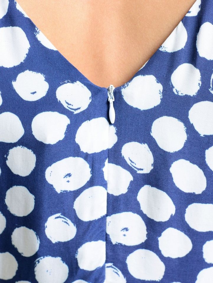Alba Moda Kleid mit femininem Tupfenmuster in blau