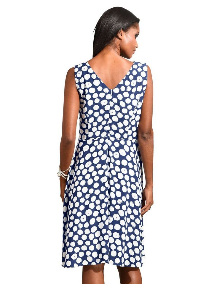 Alba Moda Kleid mit femininem Tupfenmuster in blau