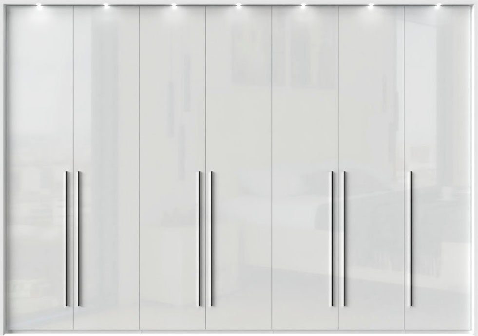 OTTO home Kleiderschrank Piano, inklusive Rahmen und Beleuchtung, soft-close-Funktion (viele Breiten zur Auswahl, 226cm hoch) beige oder weiß, UV lackiert, Hochglanzfronten, FSC-zertifiziert