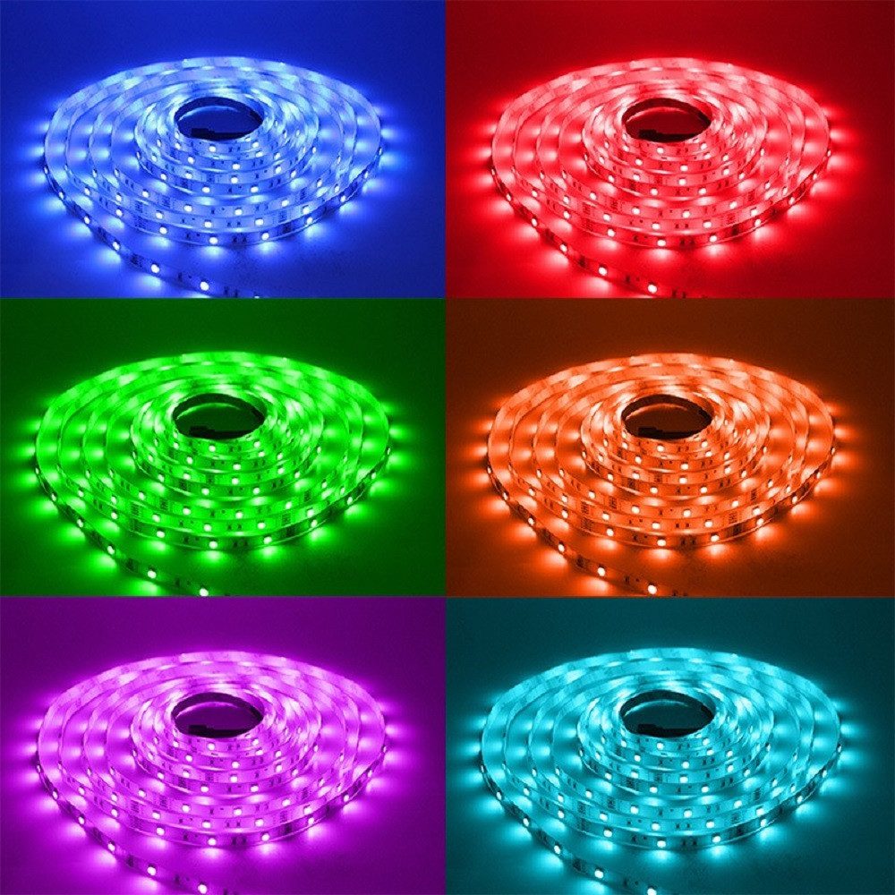 Zoelibat LED-Lichterkette DIY LED-RGB Streifen 2x 5 Meter selbstklebend mit Ferndbedienung