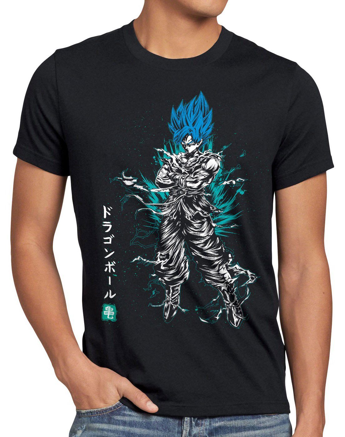 style3 Print-Shirt Herren T-Shirt Songoku Venegance roshi ball z dragon vegeta anime goku japan gt