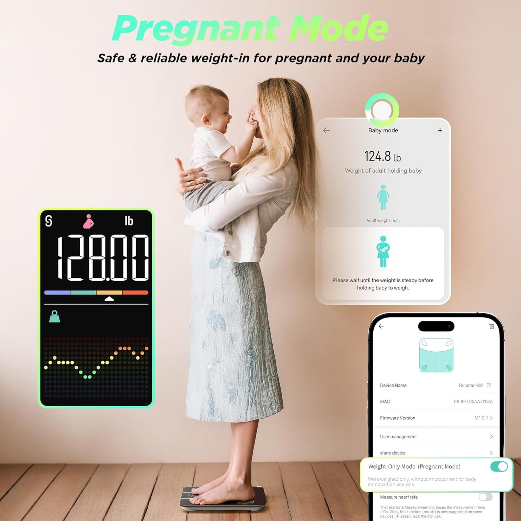 OYLCDI Körper-Analyse-Waage Digitale Bluetooth Waage für Personen, Körperfettwaage, mit App zur Übertragung und Tracking der Messwerte, Full Body Scan, BMI, Körperfett, Wasser & Muskelanteil, bis zu 180 kg