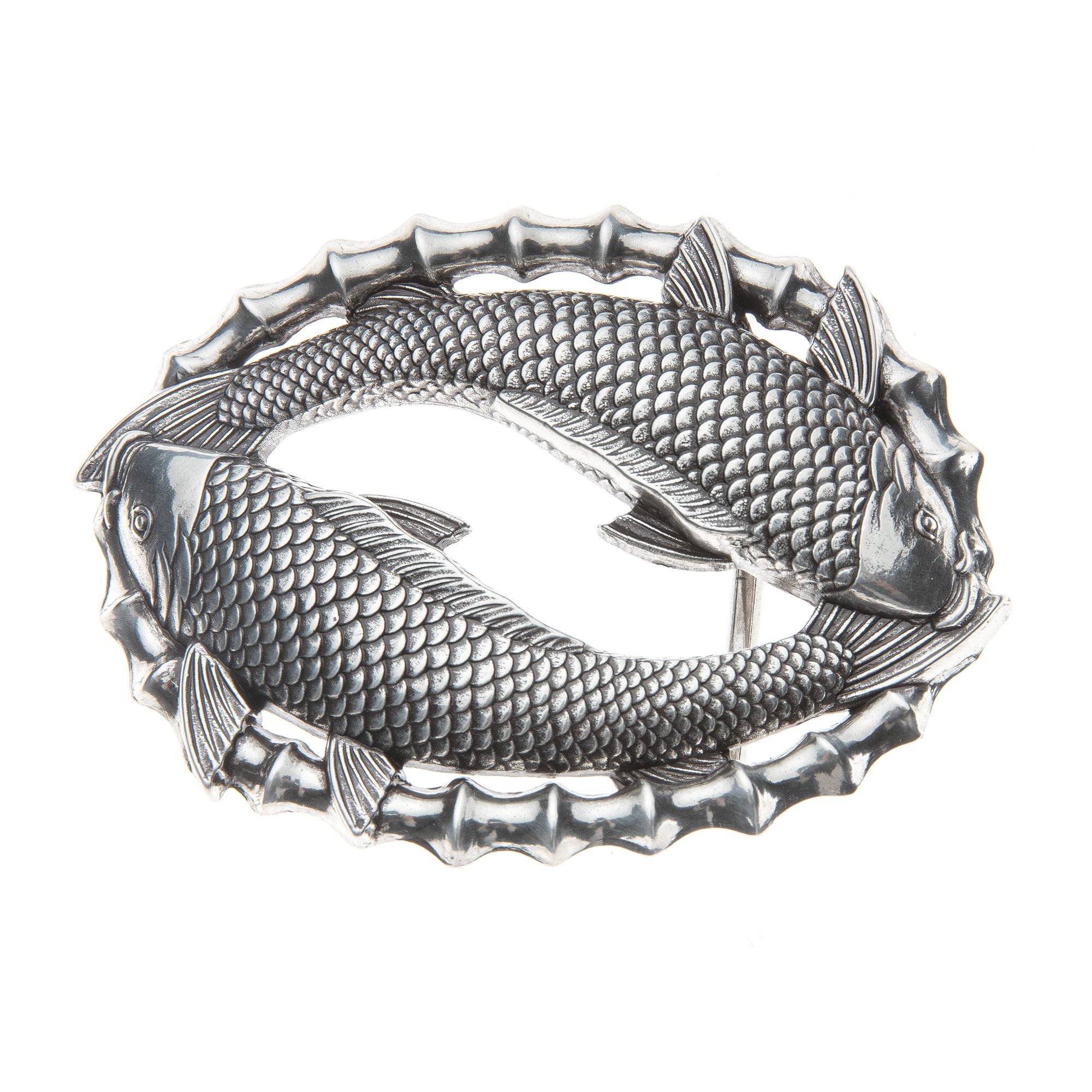 Cassandra Accessoires Gürtelschnalle Wechselschnalle Gürtelschließe Buckle "Fische" im außergewöhnlichen Design - 40mm