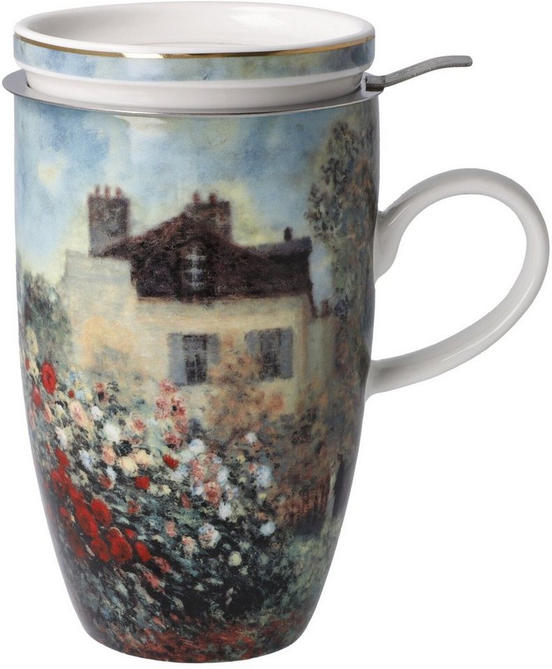 Goebel Tasse Teetasse Claude Monet - Das Künstlerhaus, Fine Bone China,  Metall, Deckel auch als Ablage für Teebeutel zu verwenden