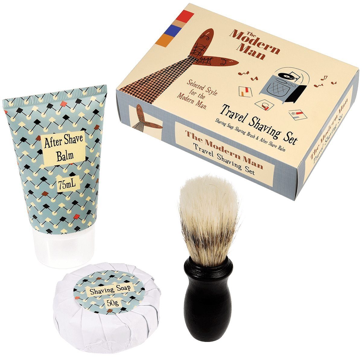 Rasier-Set Modern Man Rasur-Set Für Unterwegs Rasierpinsel,-seife, Aftershave