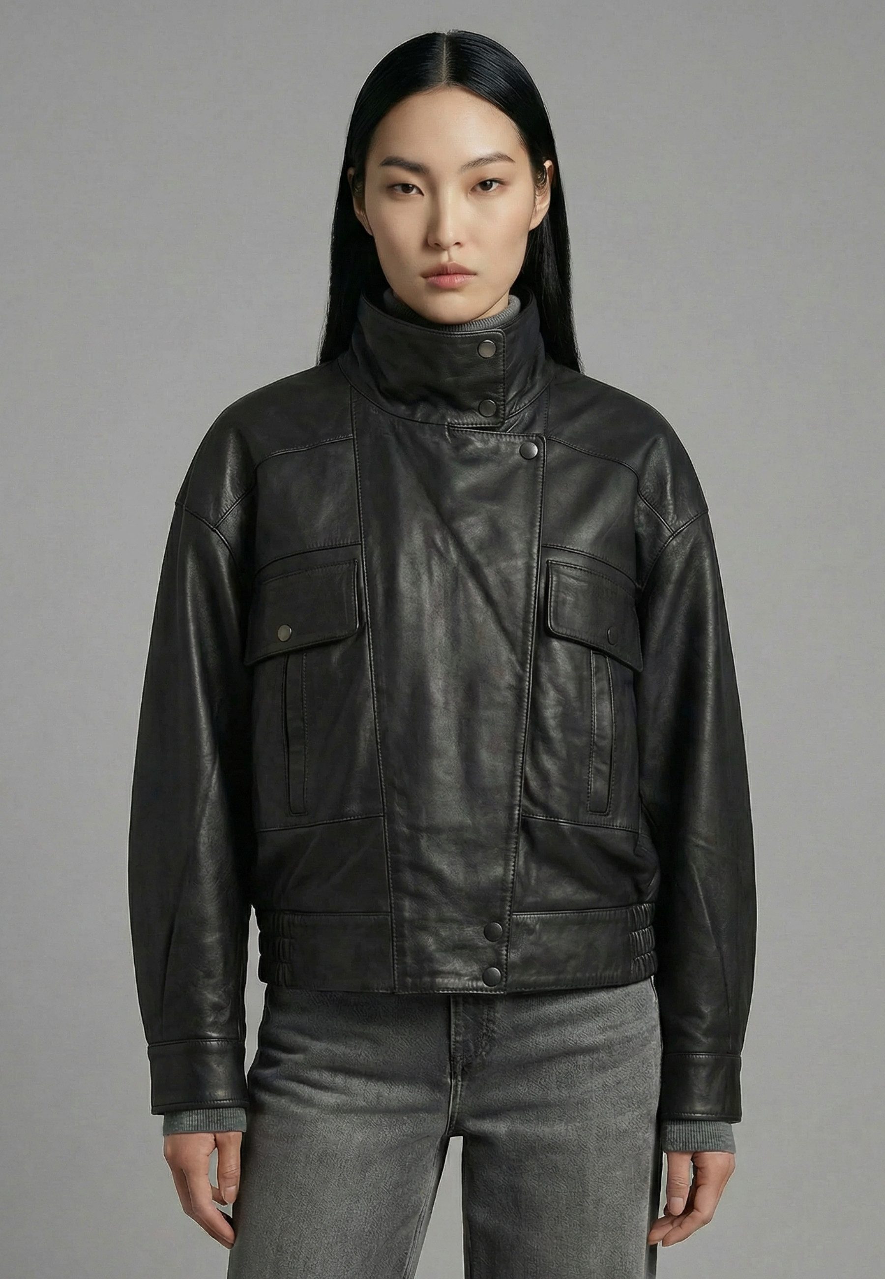 RICANO Lederjacke Sonja Handgefertigt aus hochwertigem Lamm Nappa Leder