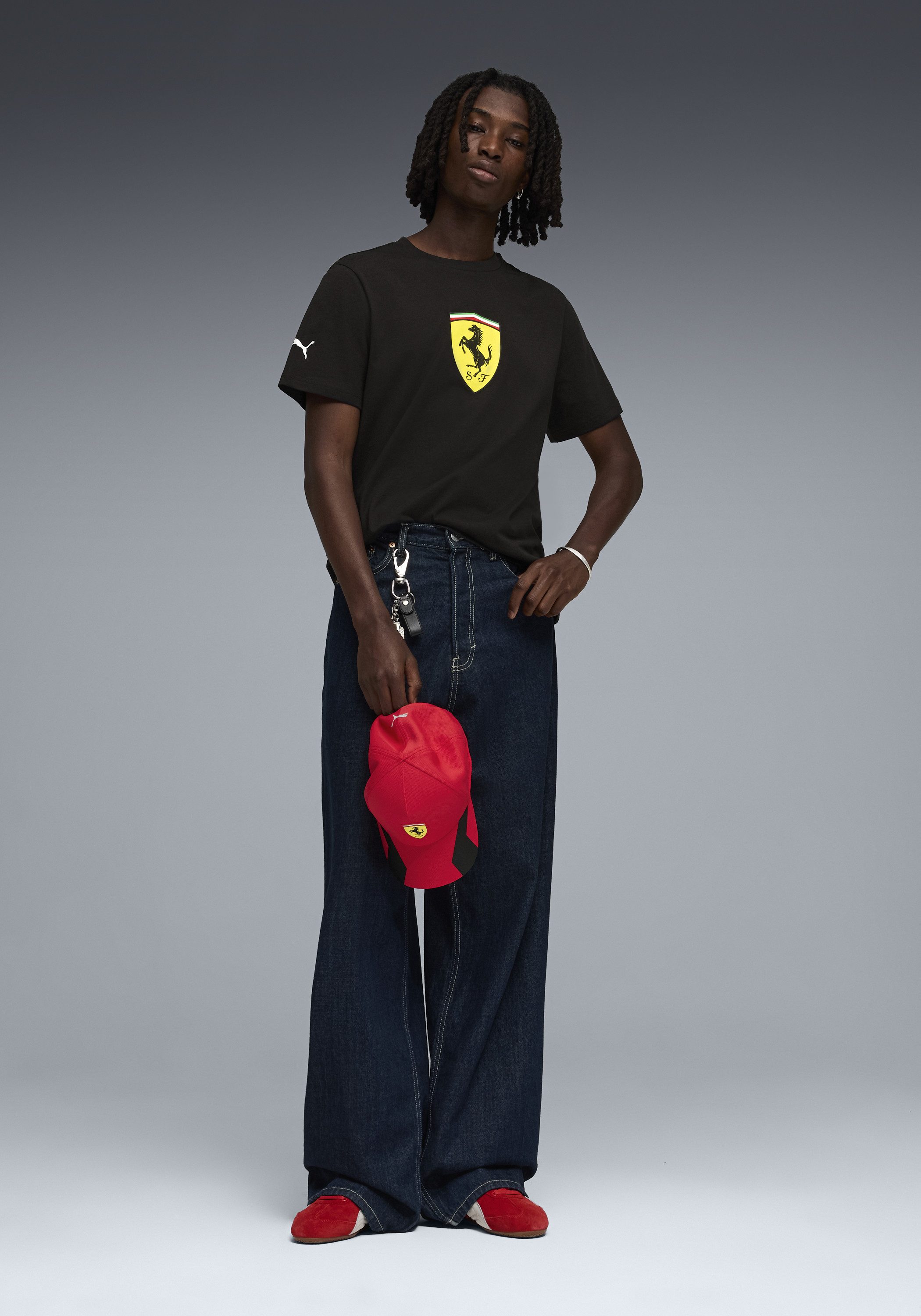 PUMA T-Shirt FERRARI COLORED SHIELD TEE Regular Fit, Kurzarm, für Motorsport-Fans, Rundhalsausschnitt
