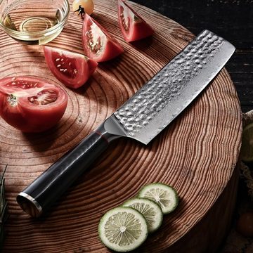 KEENZO Messer-Set 3tlg.Damaststahl Küchenmesser Set Hammerschlagoberfläche Damastmesser (3-tlg)