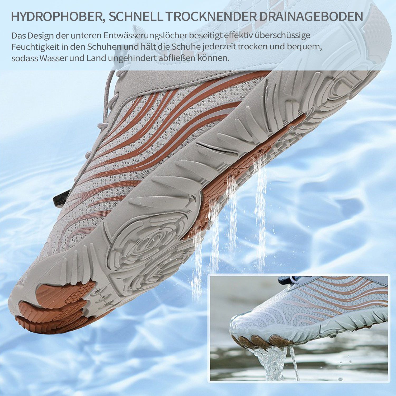 Refttenw Outdoor Barfußschuhe Schnell Trocknend Strandschuhe für Wassersport Wasserschuh Leicht, Atmungsaktiv, Rutschfest, Komfortabel, Weich