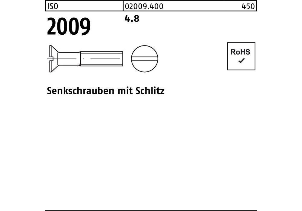 Senkschraube Senkschraube ISO 2009 m.Schlitz M 8 x 18 4.8 | Schrauben