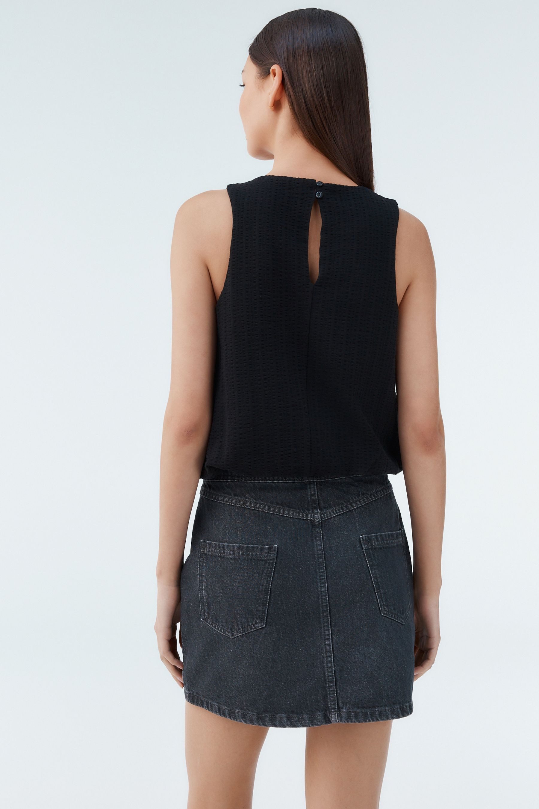 Next Shirttop Ärmelloses Top mit Ballonsaum günstig online kaufen