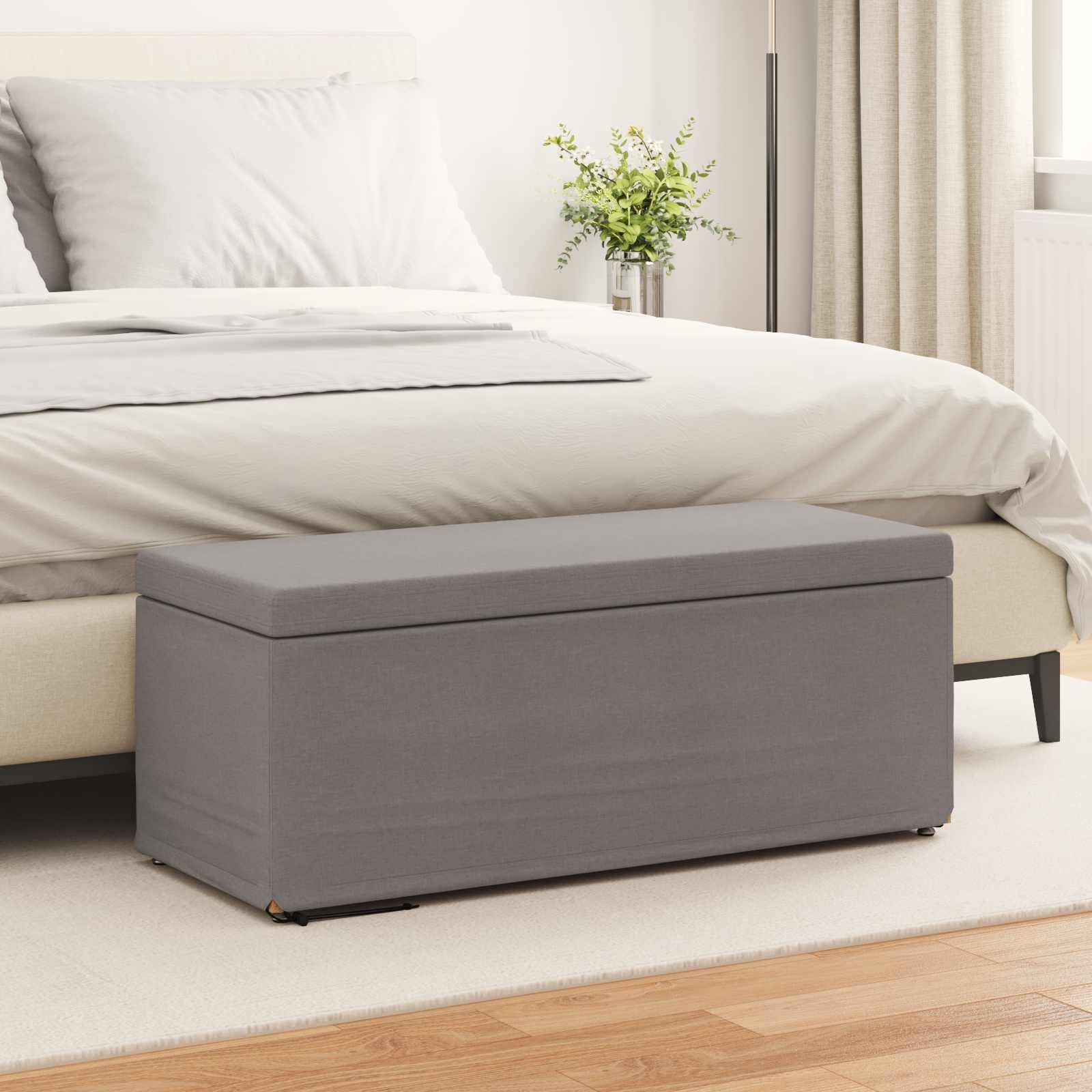 furnicato Hocker 101 x 41 x 40 cm Taupe, Weich gepolsterte Sitzbank mit Bun-Fußbeinen für dein Esszimmer