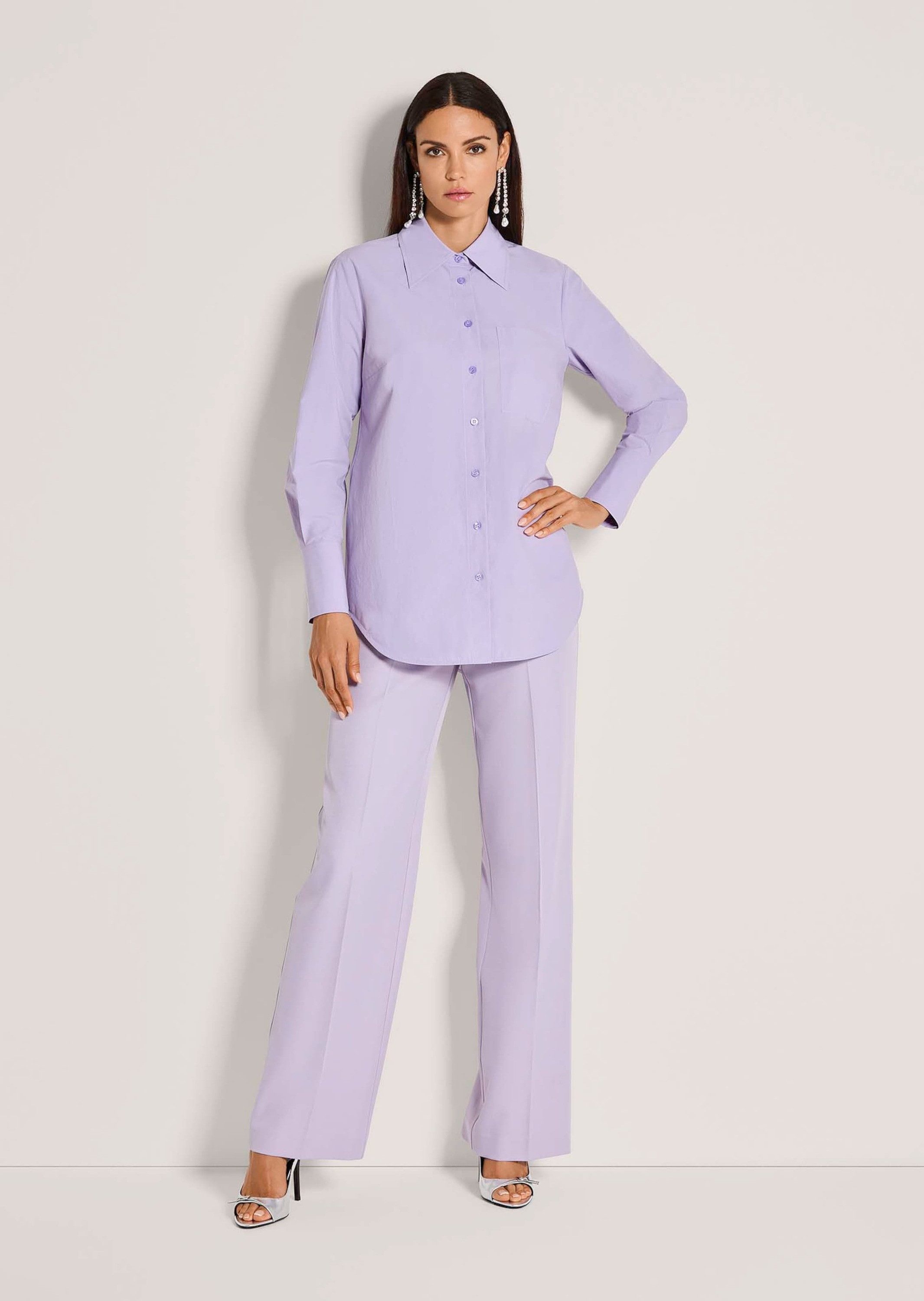 MADELEINE Hemdbluse Baumwollbluse mit Hemdkragen Blusenshirt mit Hemdkragen, Knopfleiste und Langarm