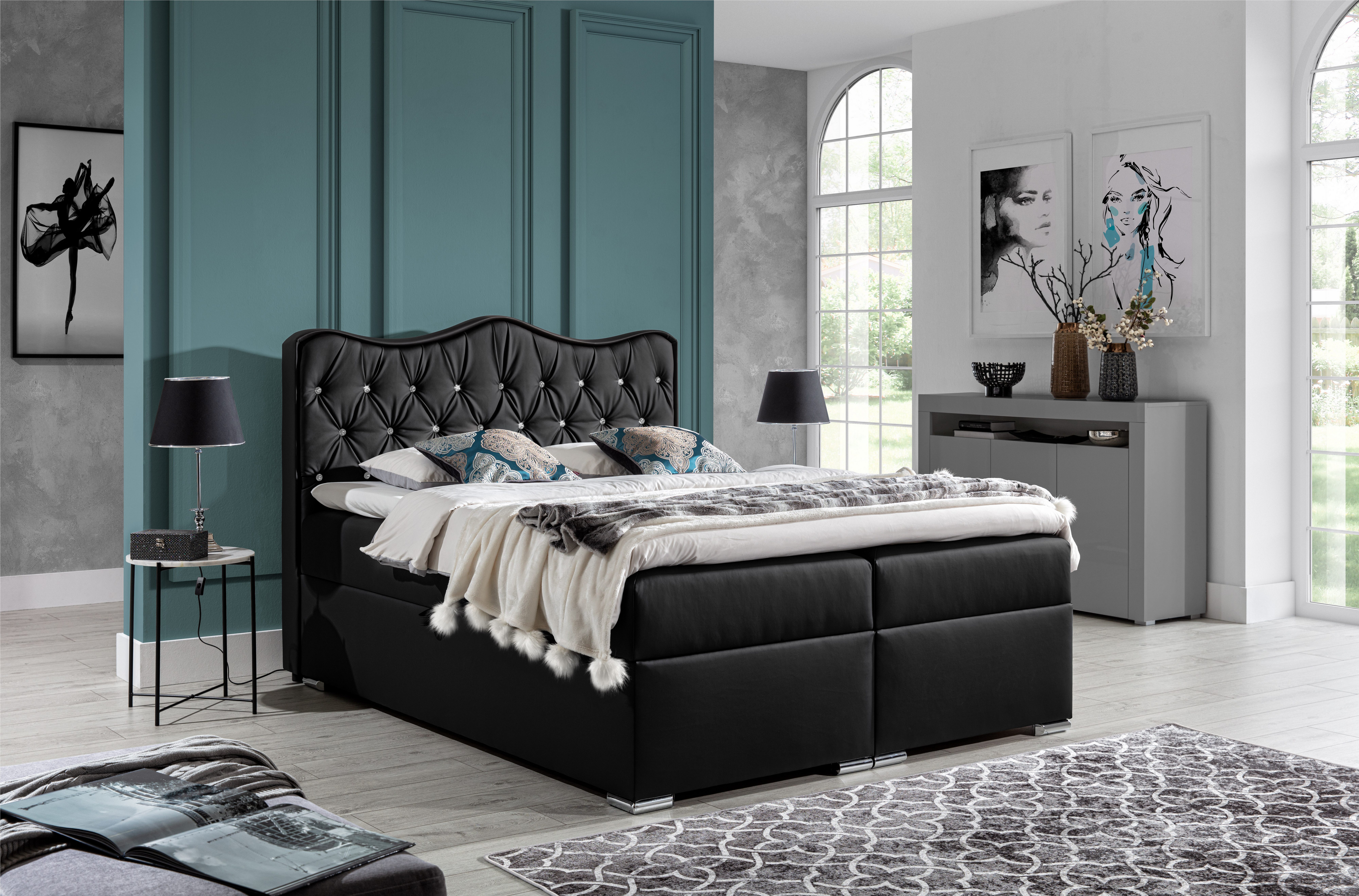 MF Design Boxspringbett Boxspringbett SUŁTAN mit Bettkasten und Federautomatik, Vorhanden