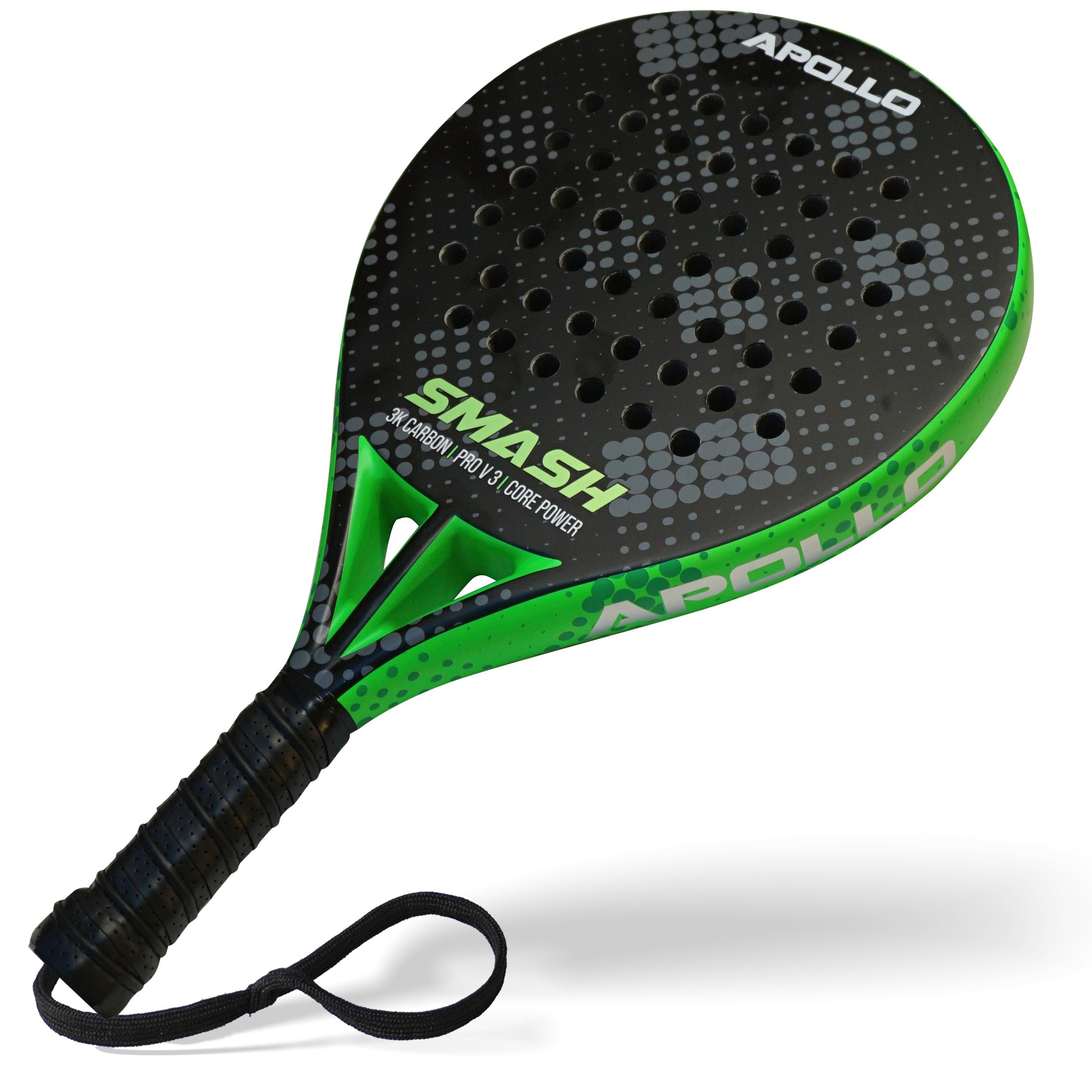 Apollo Tennisschläger Carbon Padelschläger für Anfänger und Fortgeschrittene, Damen & Herren, stabile Konstruktion durch hochwertiges 3K Carbon