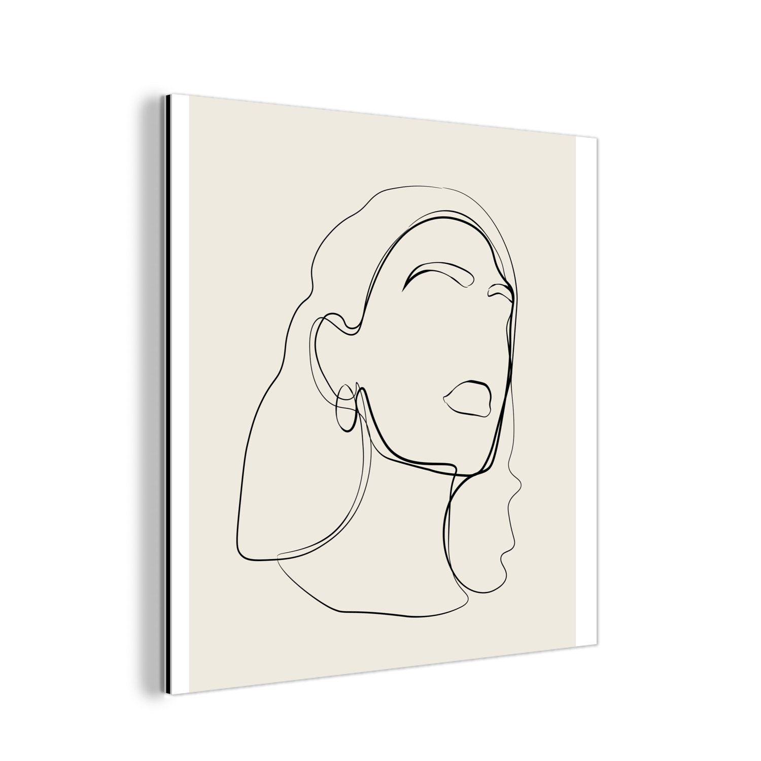 Frauen - - MuchoWow (1 Alu-Dibond-Druck, Metall, St), Aluminium Linienkunst Text aus Metallbild deko Gemälde Zitate, -