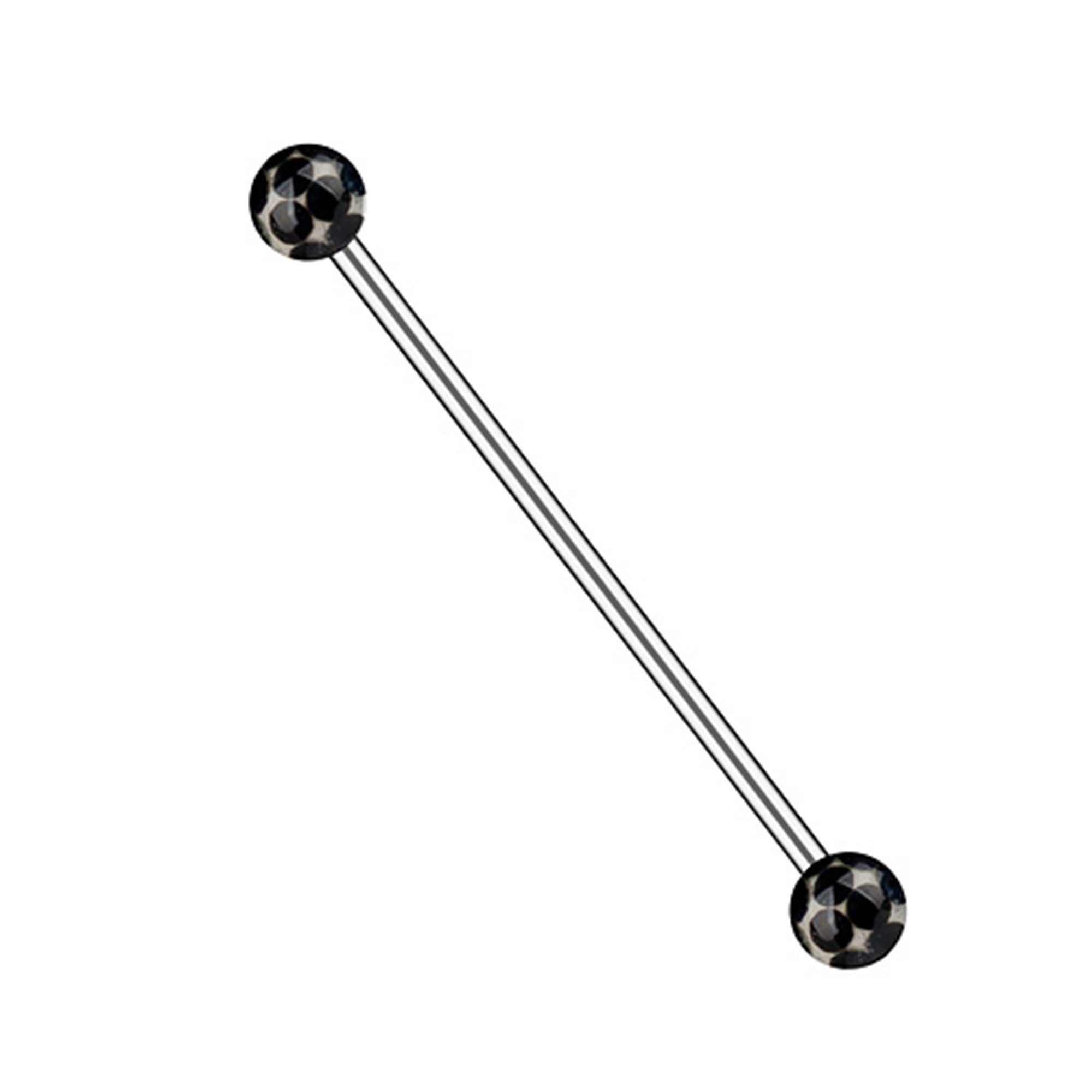 Taffstyle Piercing-Set Piercing Kristall Kugeln Industrial Intim Brust, Piercing Hantel Barbell Ohr Cartilage Helix Tragus Stab Ohrpiercing Schwarz