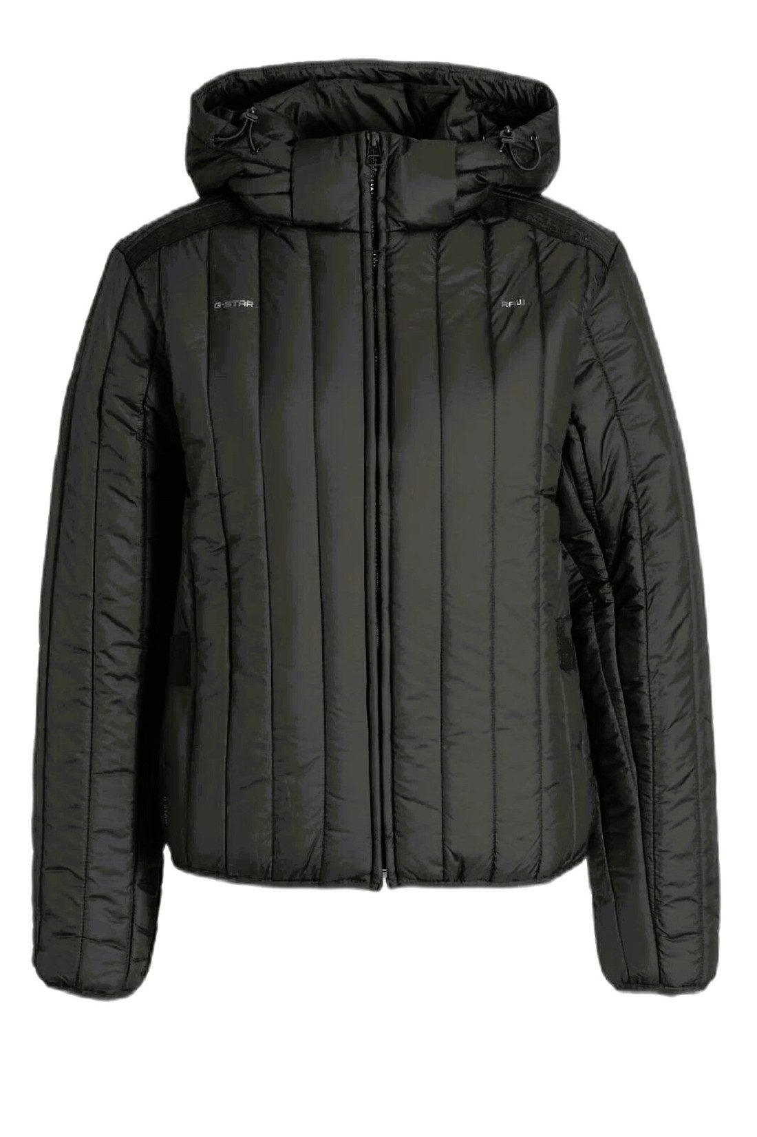 G-STAR Kurzjacke G-Star Damen Jacke, G-Star Raw MEEFIC VERTICAL QUILTED JACKET WMN abnehmbarer Kapuze, in Unifarbe