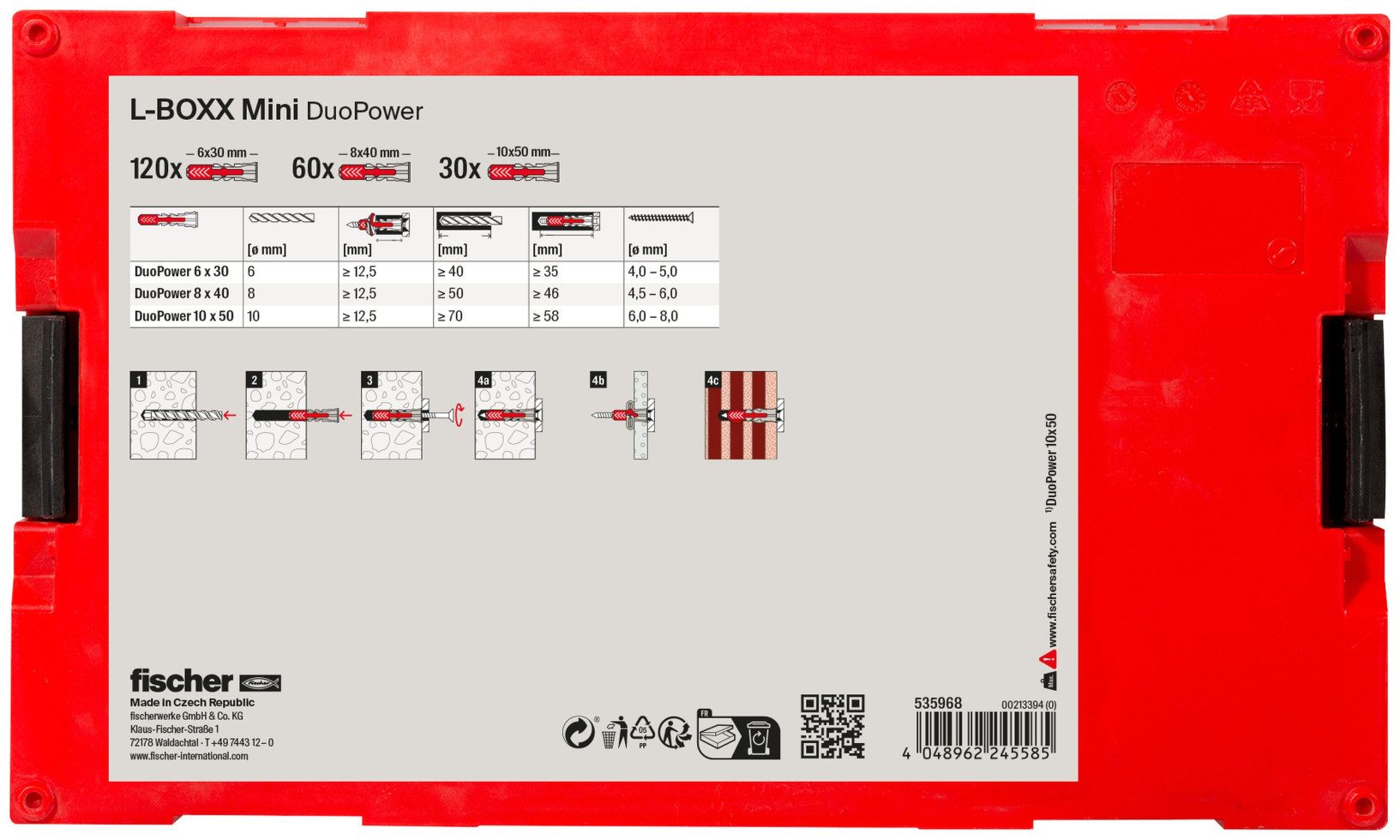 fischer Dübel-Set Fischer FixTrainer DuoPower - 210 Stück