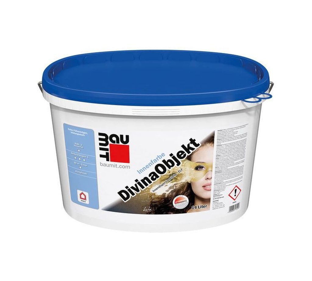 baumit Wandfarbe Baumit DivinaObjekt Dispersionsfarbe Farbe Wandfarbe weiß innen 14 L