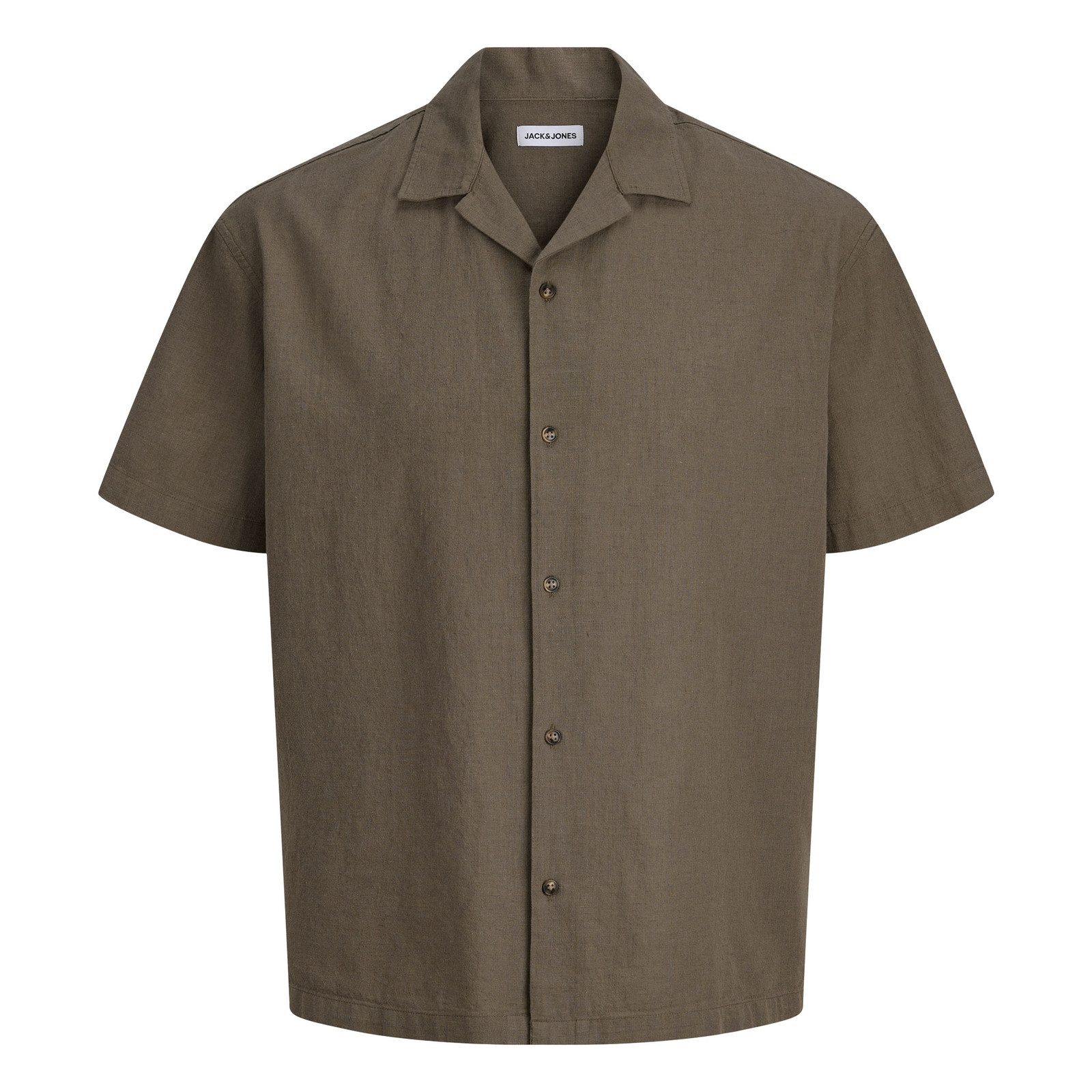 Jack & Jones Kurzarmhemd Summer Linen Blend Resort Shirt mit dezentem Strukturmuster