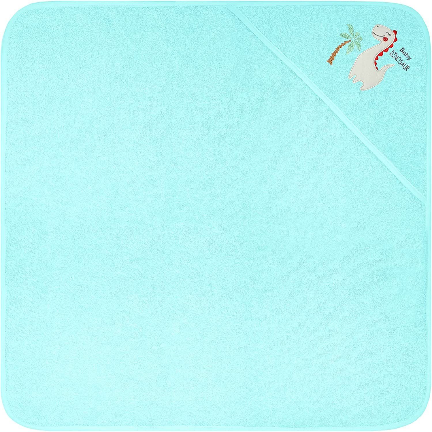 Lashuma Kapuzenhandtuch, Frottee (1-St), besticktes Handtuch für Babys 75x75 cm blau