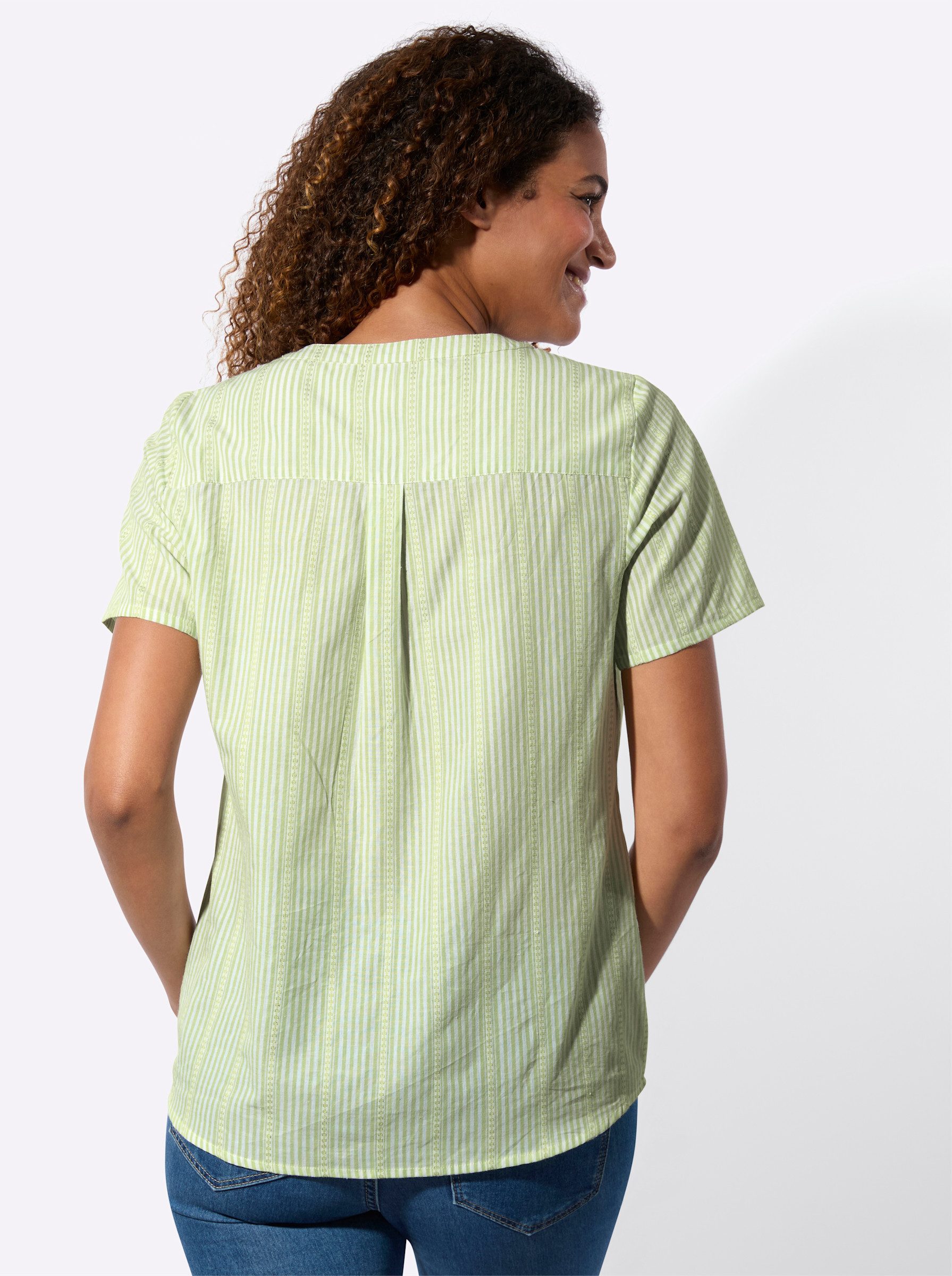 Witt Klassische Bluse Streifenbluse Kurzarm