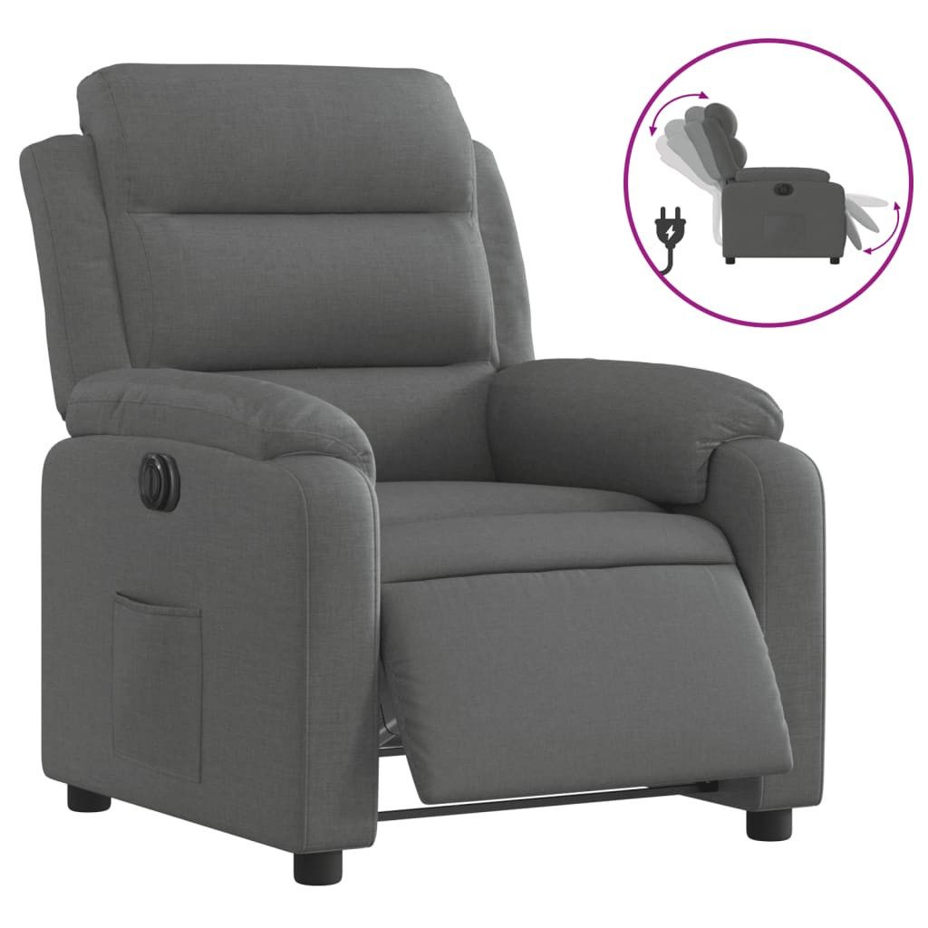 vidaXL Sessel Relaxsessel Elektrisch Dunkelgrau Stoff günstig online kaufen