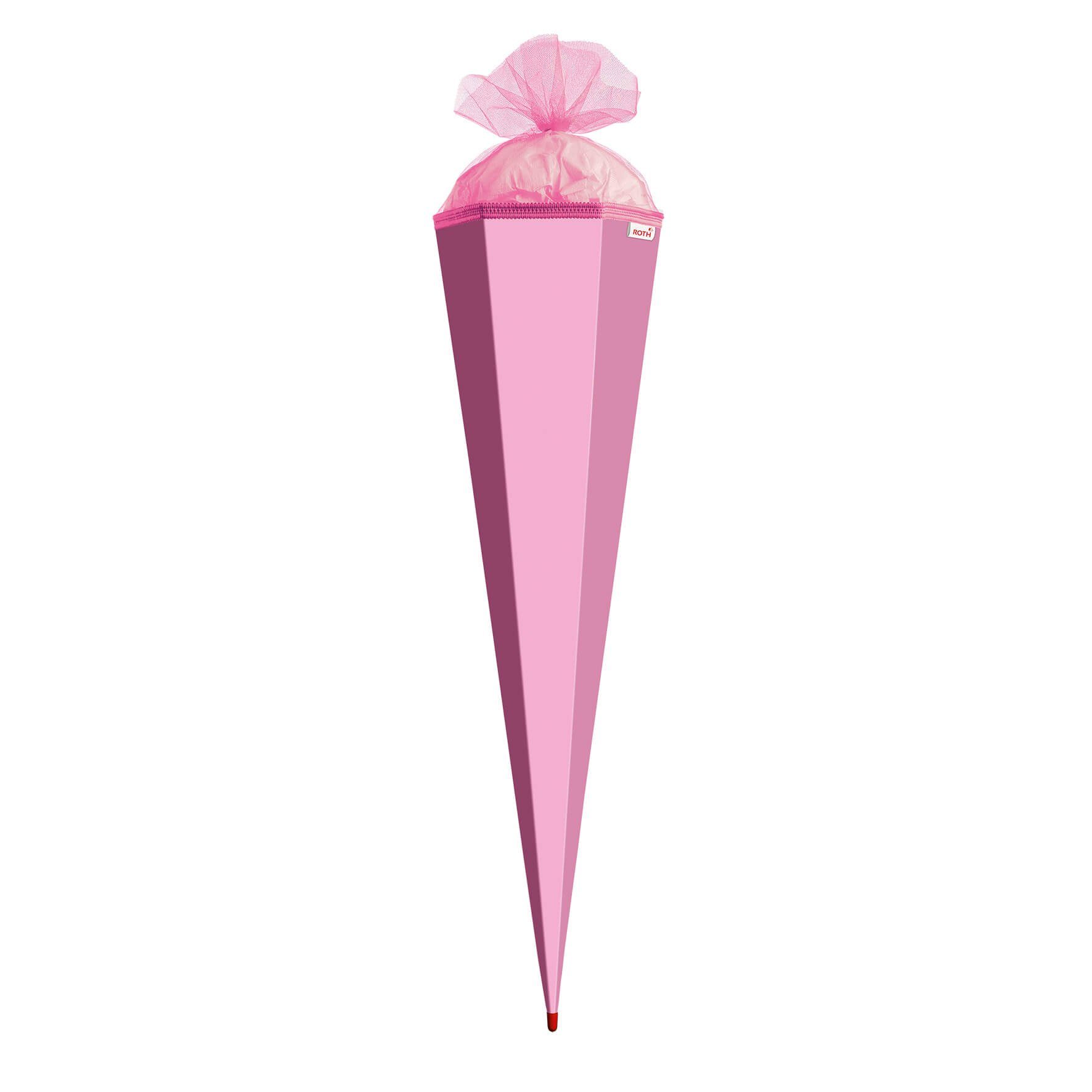 Roth Schultüte Roth XXL-Basteltüte rosa, 100cm, eckig, Tüllverschluss, Verschluss Tüll