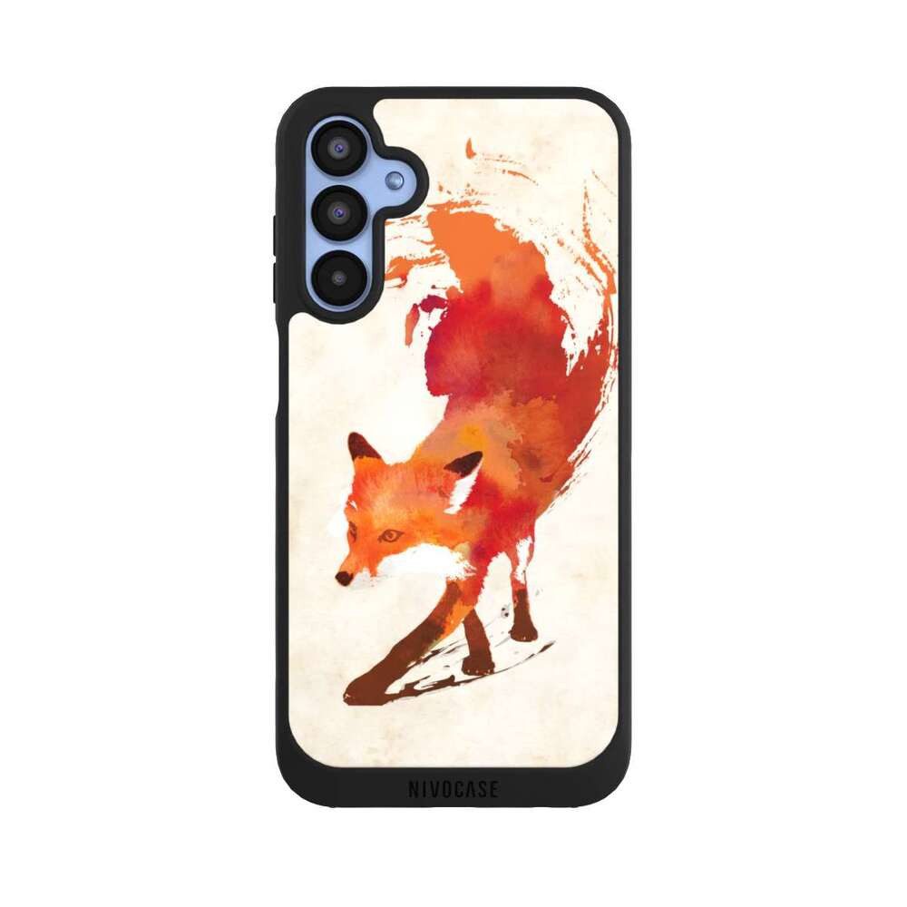NIVOCASE Handyhülle Fuchs Graphic Herbst Vulpes Vulpes, Samsung Galaxy A15 5G Handyhülle Hülle NIVOpure Case Schwarz