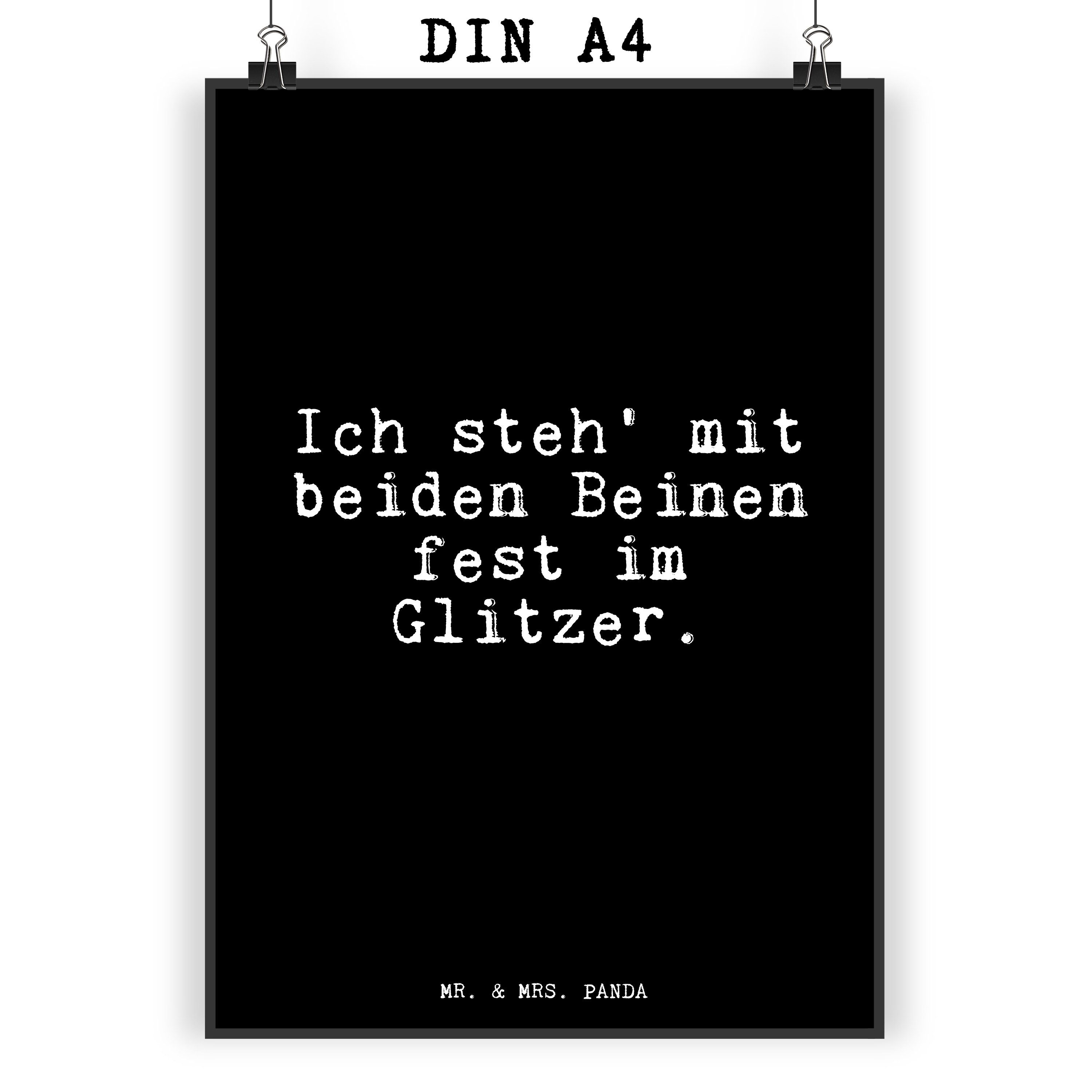 Mr. & Mrs. Panda Poster »Ich steh' mit beiden... Schwarz Geschenk
