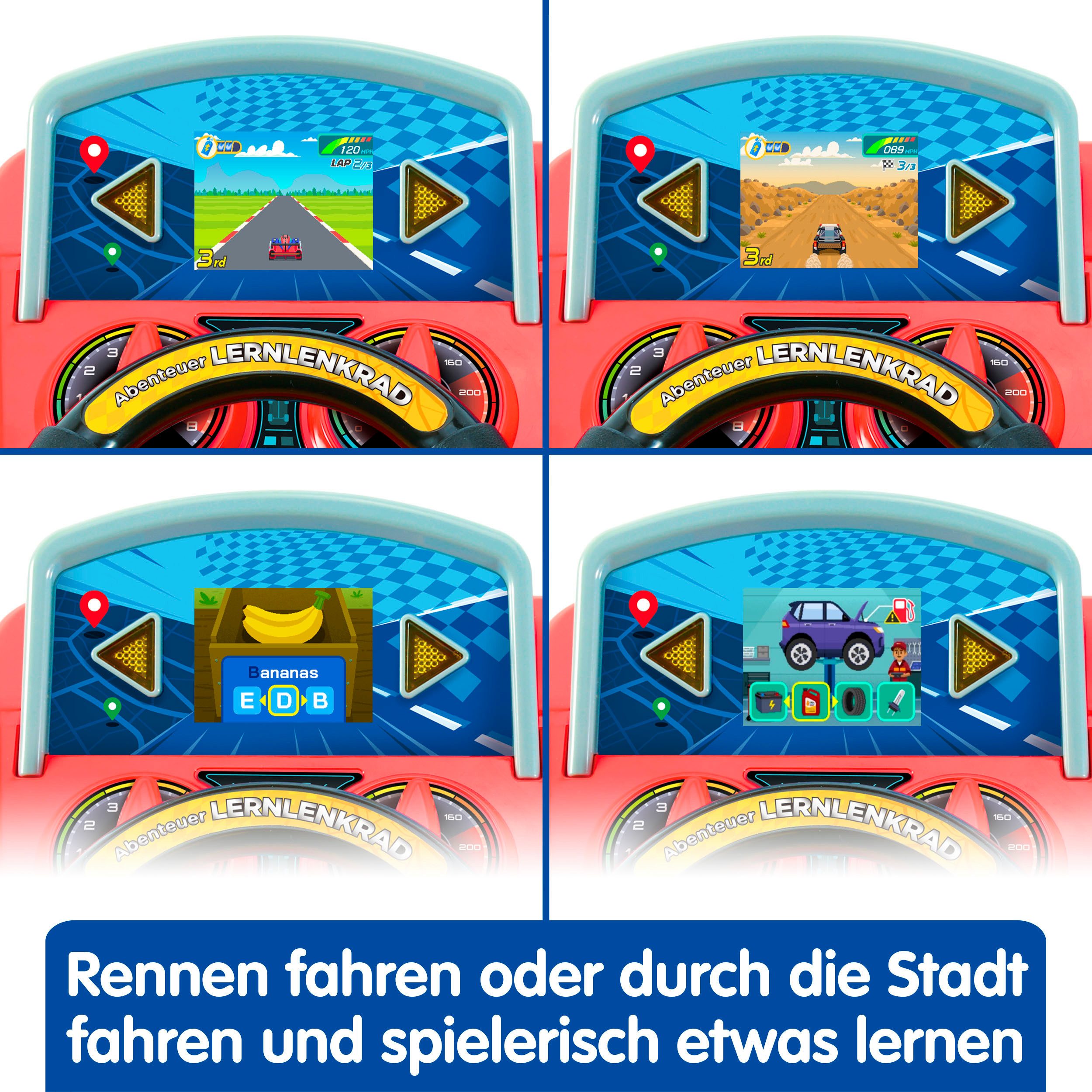 Vtech® Lernspielzeug Abenteuer Lernlenkrad, mit LCD-Farbbildschirm