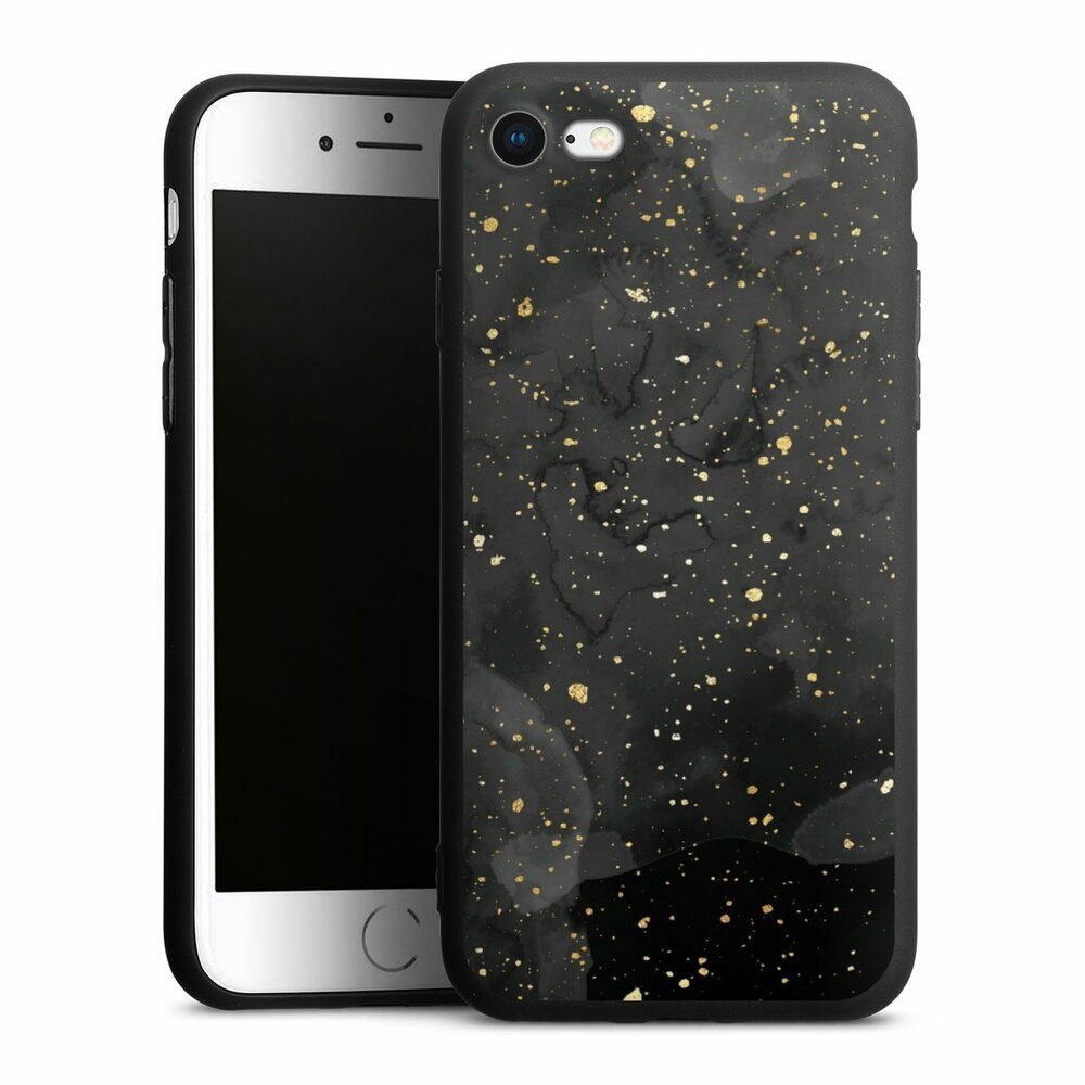 DeinDesign Handyhülle Marmor Glitzer Look Gold & Kupfer Marble Black Gold Look Print, Apple iPhone 8 Silikon Hülle Premium Case Handy Schutzhülle