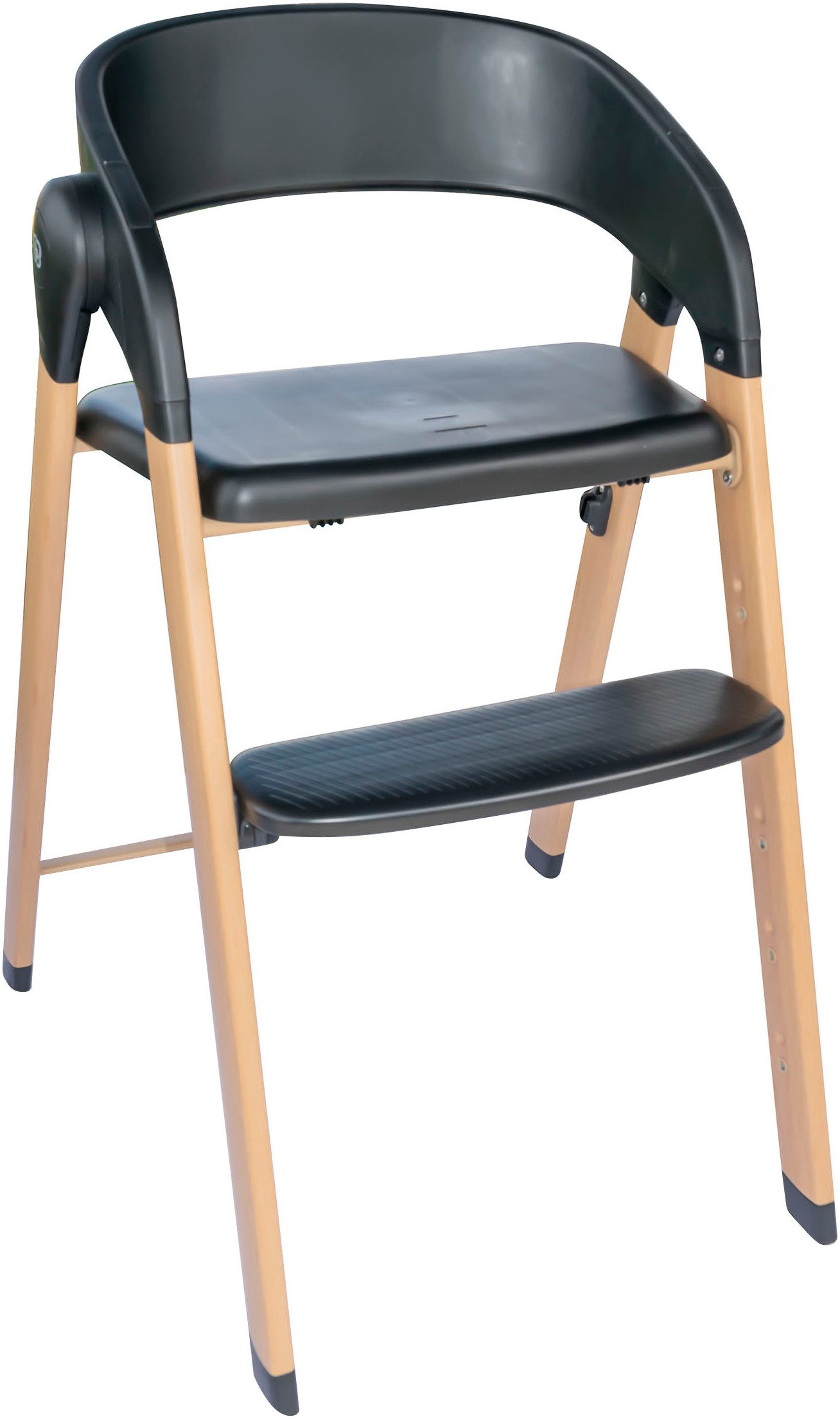 BabyGo Hochstuhl Levels, black wood optic, platzsparend zusammenklappbar – Bild 4 von 5