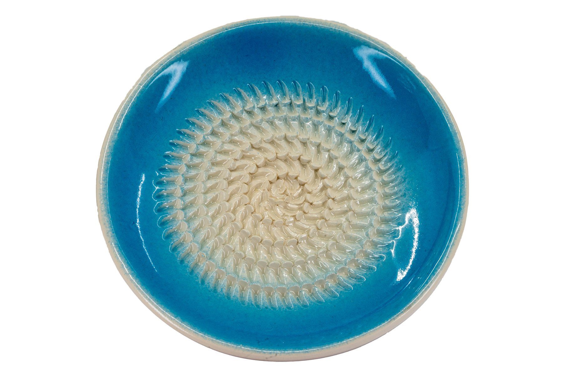 Kaladia Multireibe 808, Hellblau, Keramik, handbemalte Reibeteller Unifarben Keramik - Made in Spain