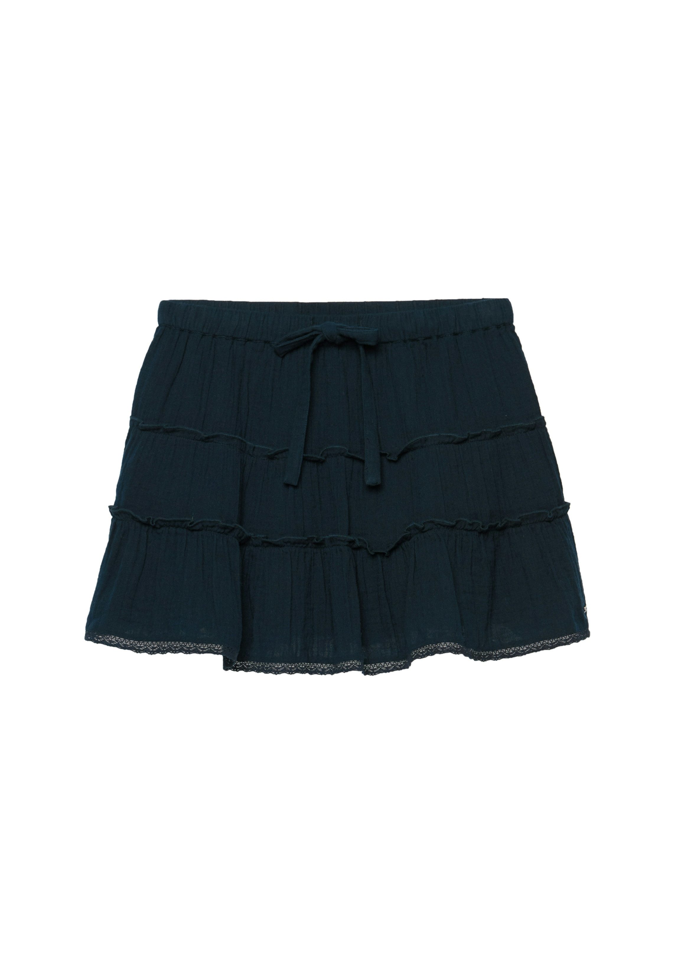 Superdry Damen Gestufter Mini-rock aus Musselin Navy - Größe: 42