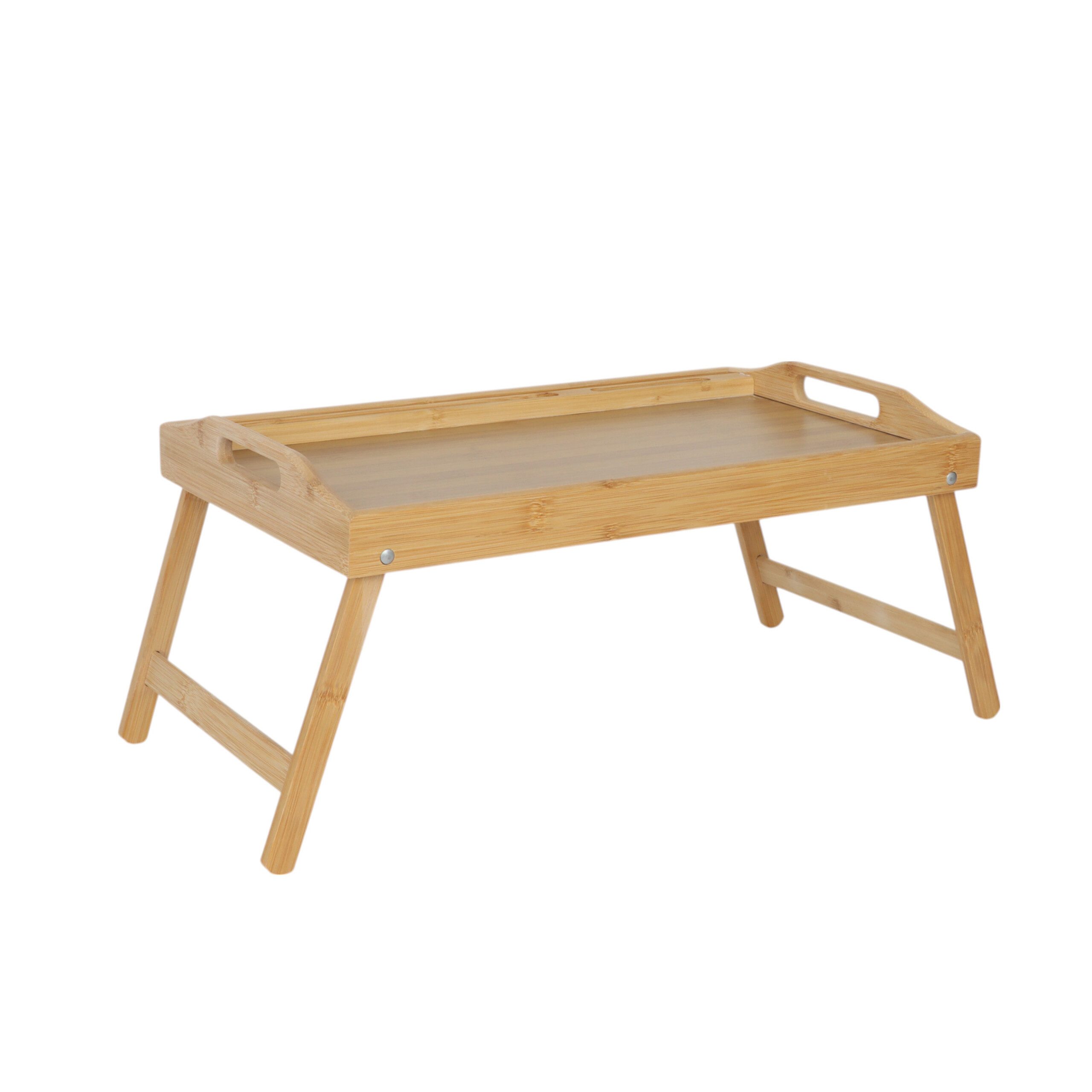 relaxdays Tablett Klappbares Betttablett aus Bambus, Bambus, natur