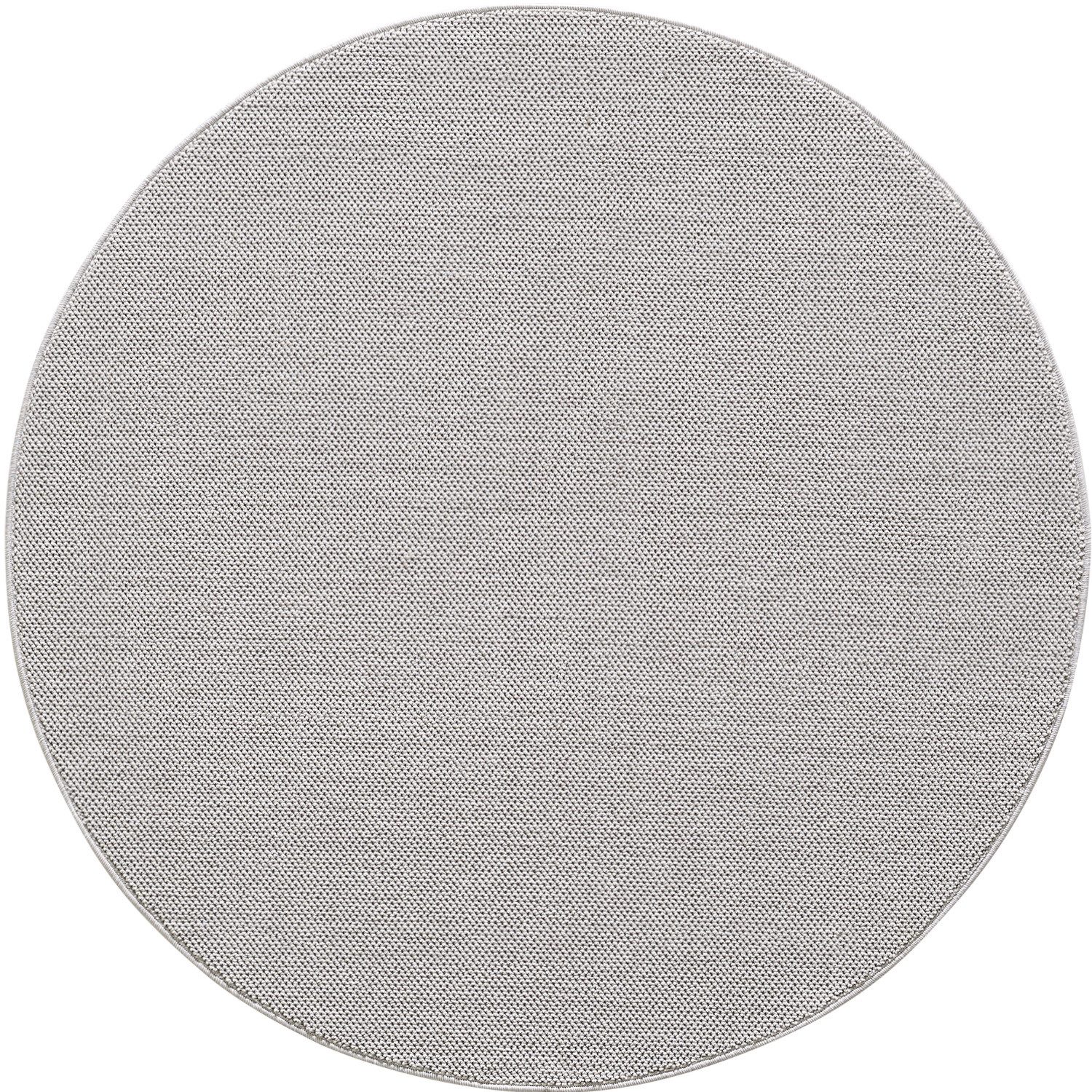 Teppium Teppich Unicolor - Einfarbig, Rund, Höhe: 7 mm, Kurzflor Schlingen Teppich Silber Cut-Loop Wohnzimmer Teppich