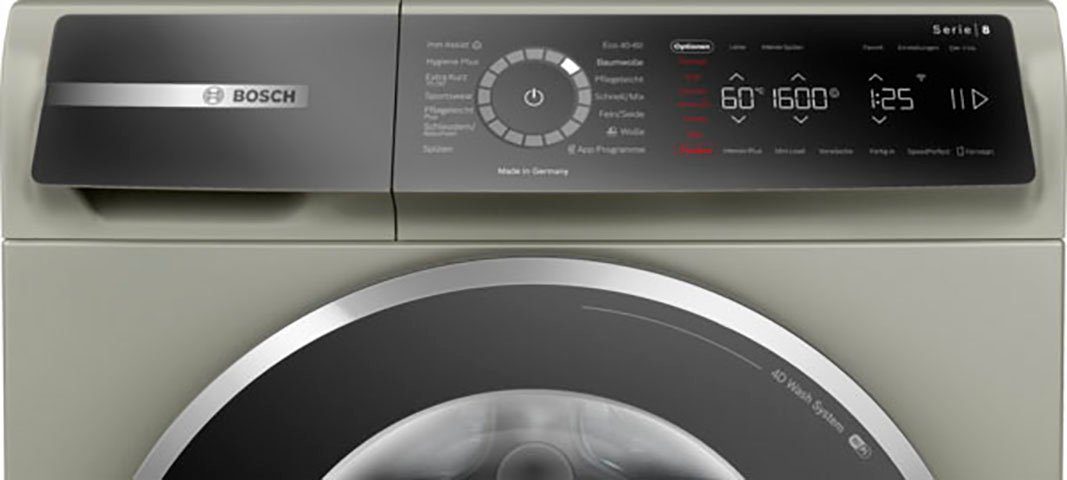 Waschmaschine Serie Assist % 50 BOSCH U/min, 8 1600 reduziert der dank WGB2560X0, Falten Iron 10 kg, Dampf