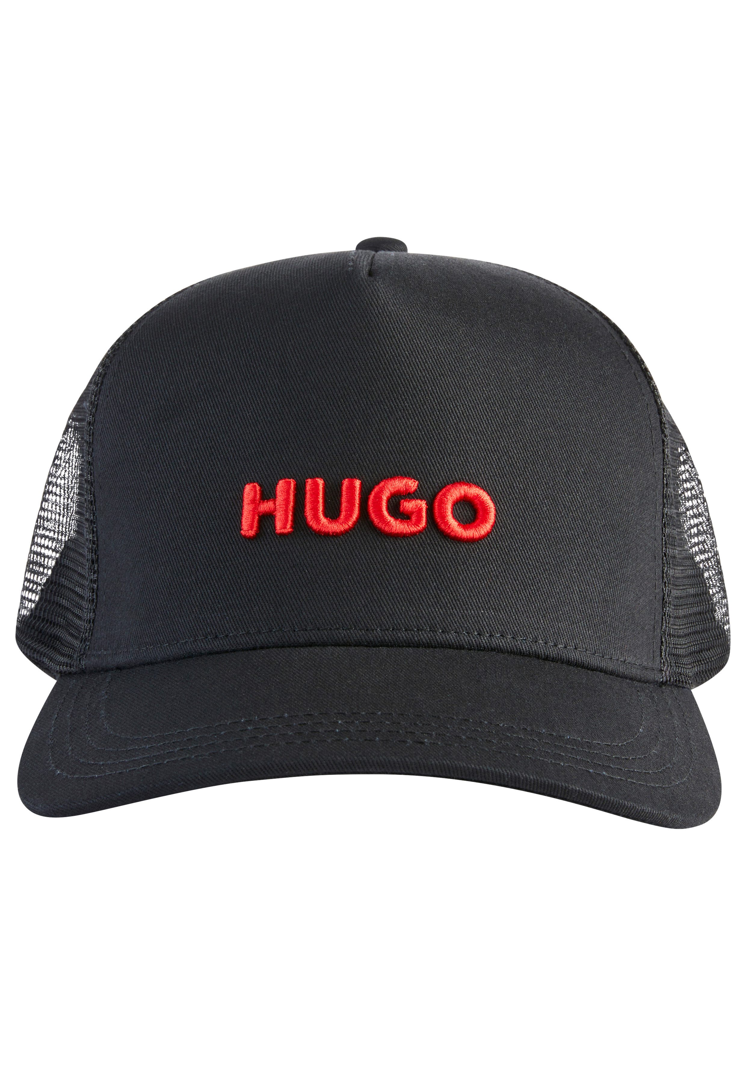 HUGO Fitted Cap Marsel-Trucker aus Twill & Mesh mit 3D Logostickerei, unise günstig online kaufen