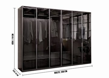 BIENNE Kleiderschrank 20ty mit Glasrahmentüren inkl. Zubehör & Aufbauservice (Spar-Set)