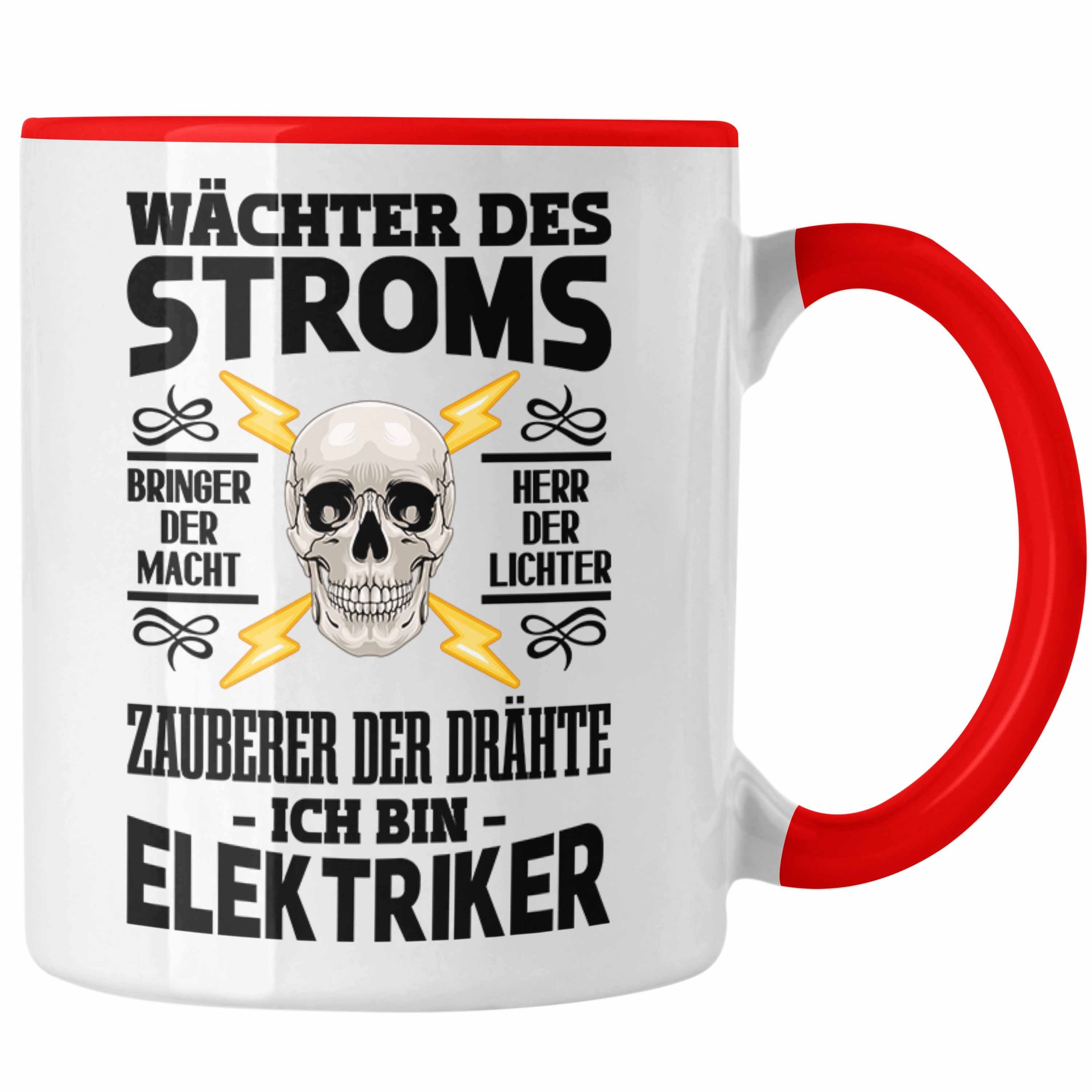 Trendation Tasse Trendation Geschenk Tasse für Gadget Elektriker Kaffeebecher Rot Lustig - Männer Spruch Geschenke