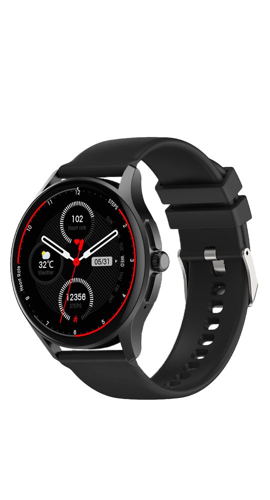 Knauermann Neo (Rund / 2024) Smartwatch (3,5 cm/1,39 Zoll), inkl. Schnell-Ladekabel