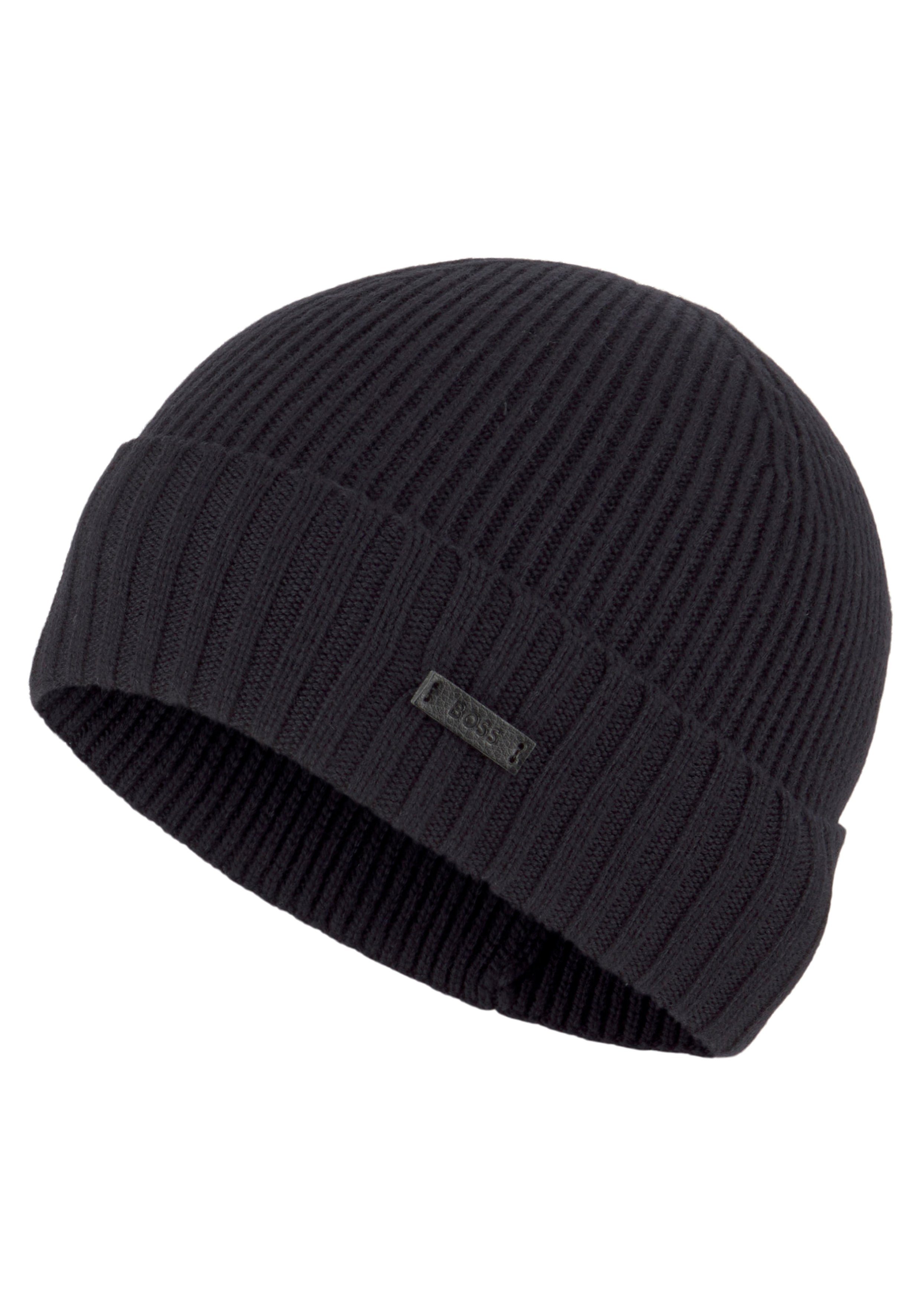 mit Dark Blue BOSS Beanie Markenlabel Fati