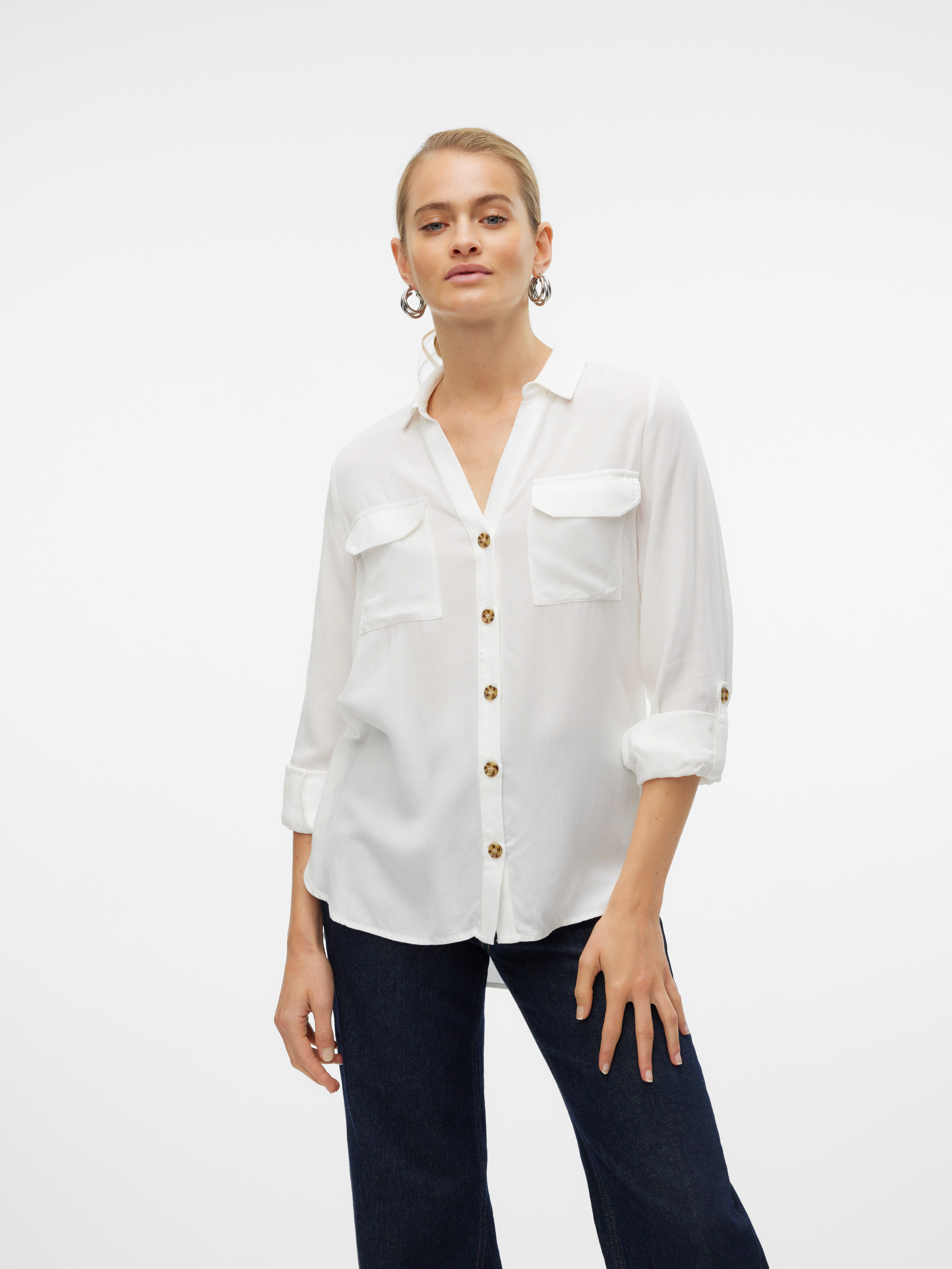 Vero Moda Hemdbluse VMBUMPY L/S SHIRT NEW WVN GA NOOS Viskose, regular fit