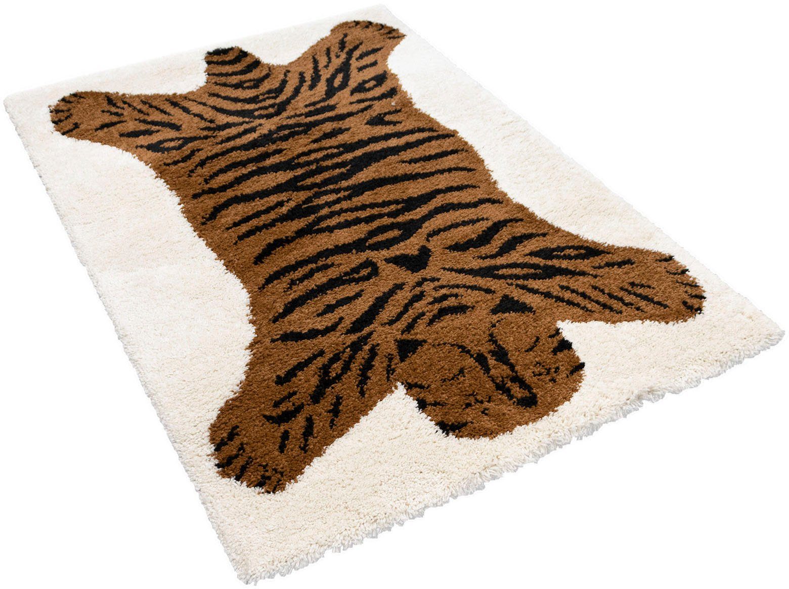 Primaflor-Ideen in Textil Kinderteppich NOMAD - Tiger, rechteckig, Höhe: 35 mm, Hochflor, Motiv Tiger, weich & kuschelig, Kinderzimmer