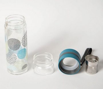 Geda Labels GmbH Trinkflasche mit Sieb Skandinavien Design, Blau, 300 ml, doppelwandig