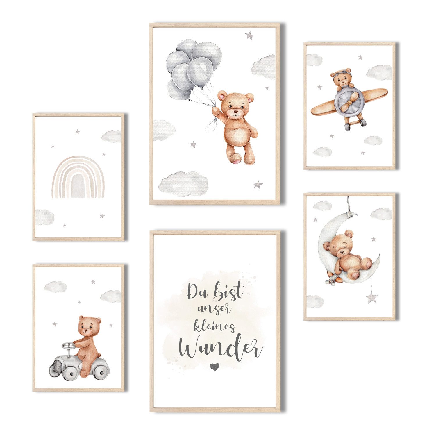 MeinBaby123® Poster Bilder Kinderzimmer, Poster Kinderzimmer Deko, Babyzimmer Deko, Spruch Wandbilder