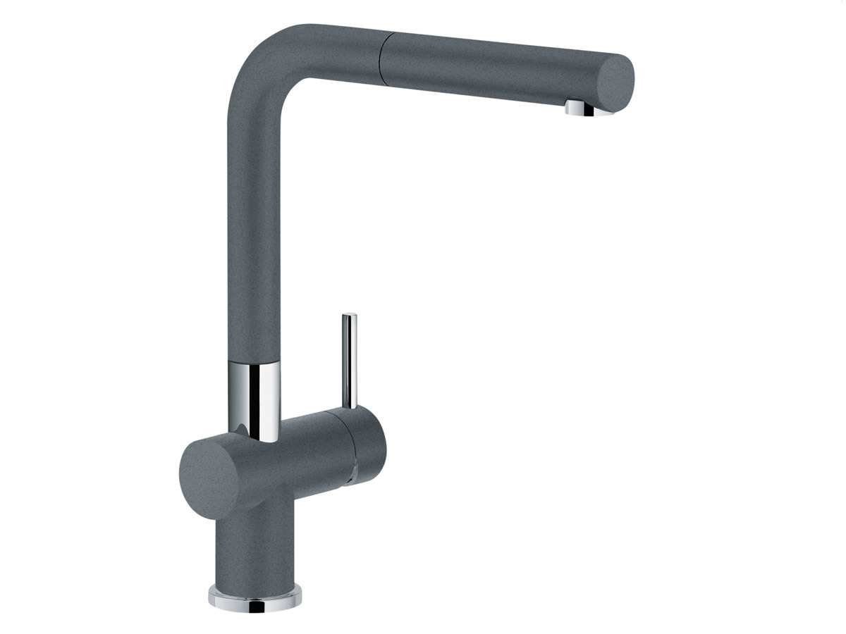 FRANKE Spültischarmatur ACTIVE-PLUS Zugauslauf (Brause) Hochdruck Schwenkauslauf Chrom-Graphit