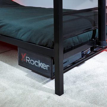 X Rocker Multimediabett Basecamp Gaming Metall Bett mit TV-Halterung für Kinder & Jugendliche